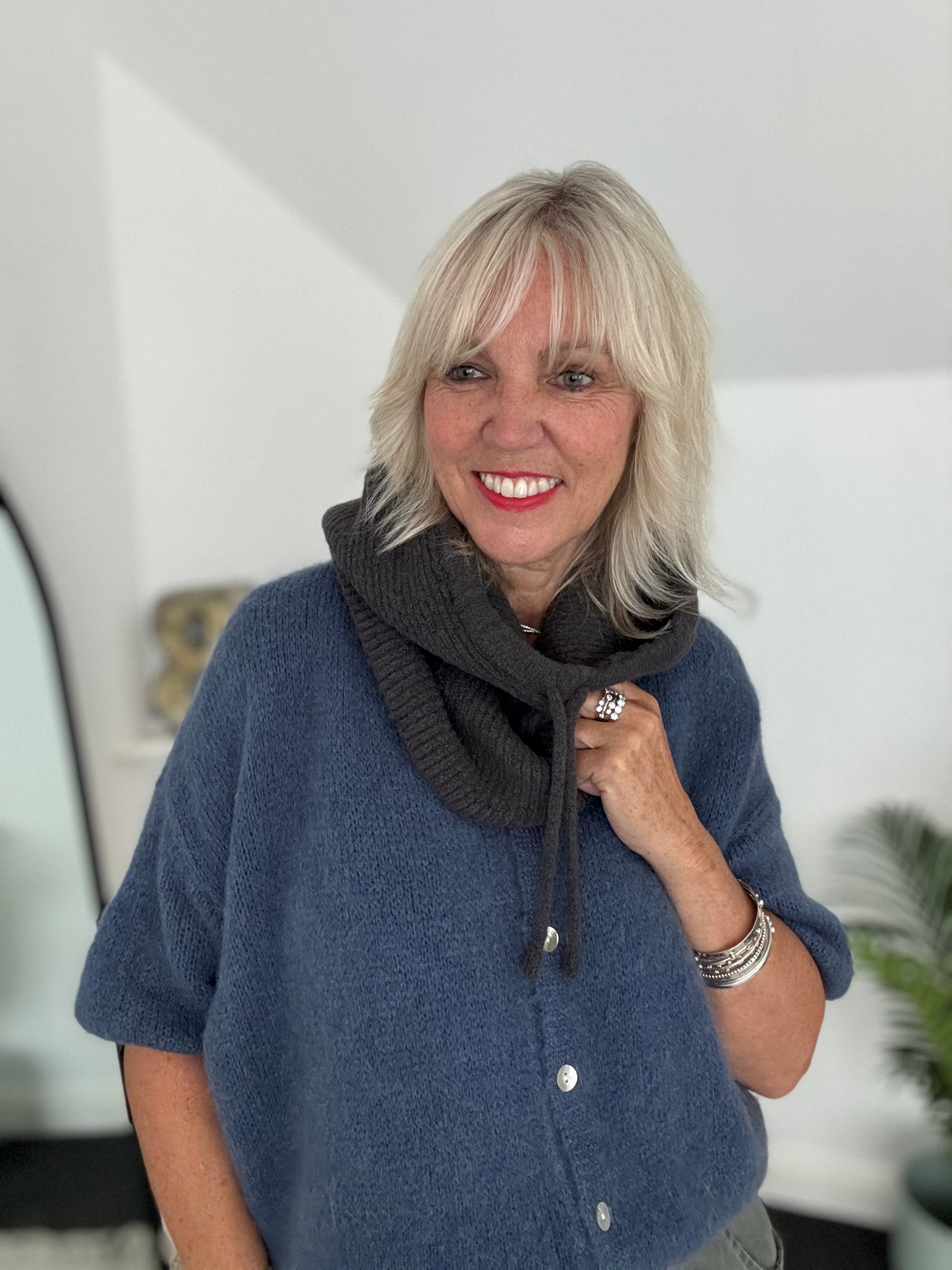 Luxe Hooded Snood in Charcoal