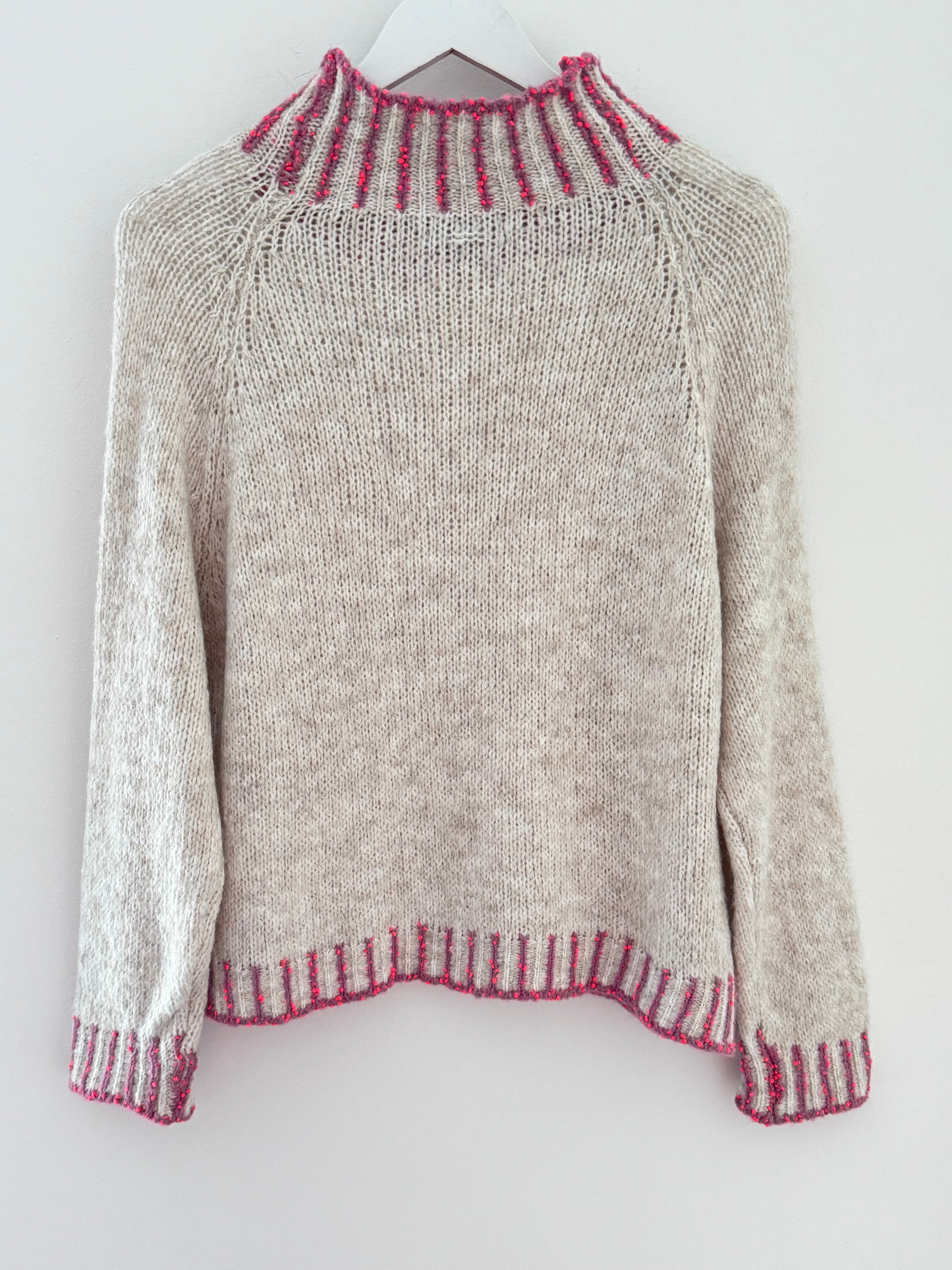 Stunning Funnel Neck Jumper in Stone