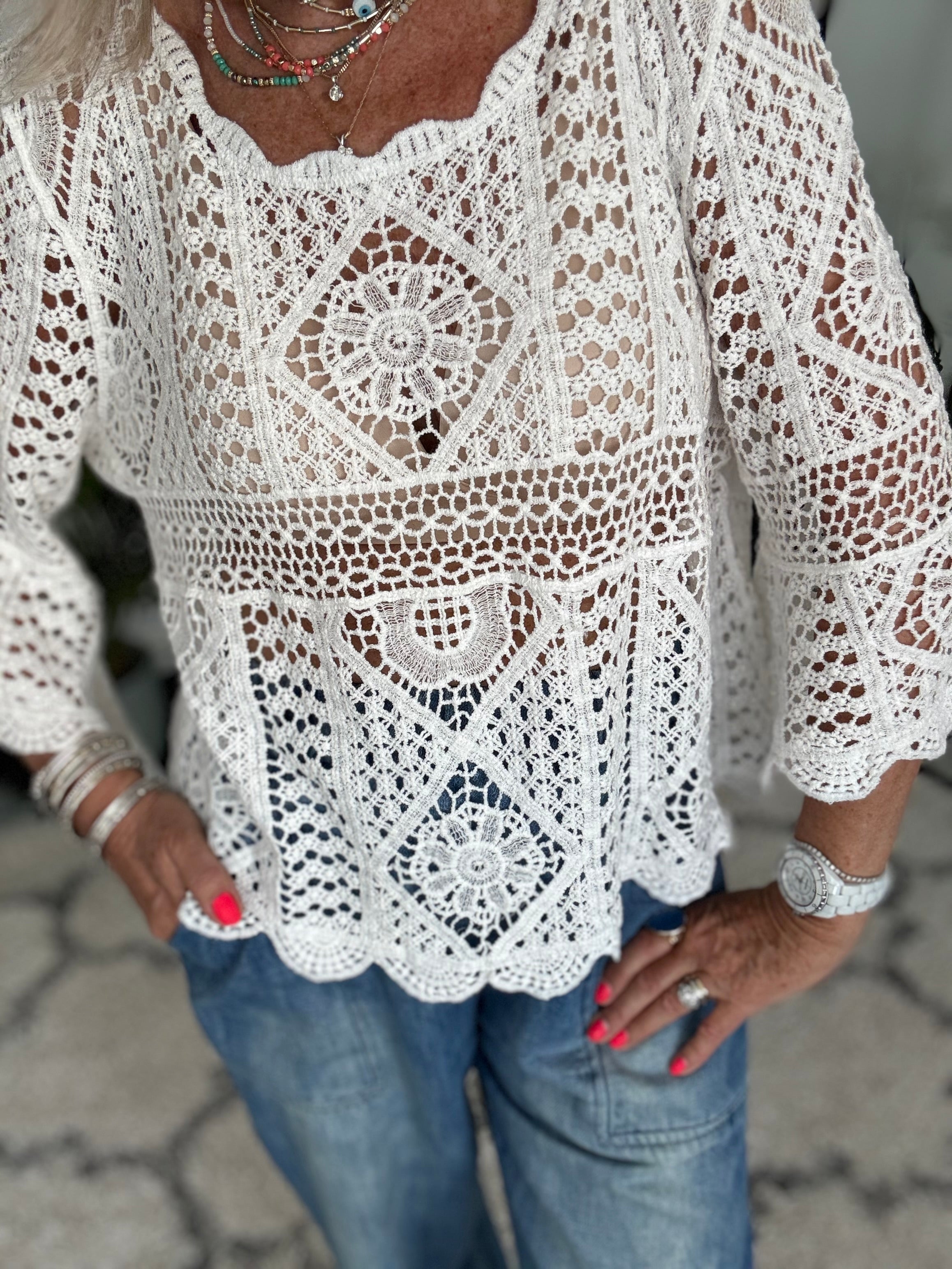 Crochet Knit in Ivory