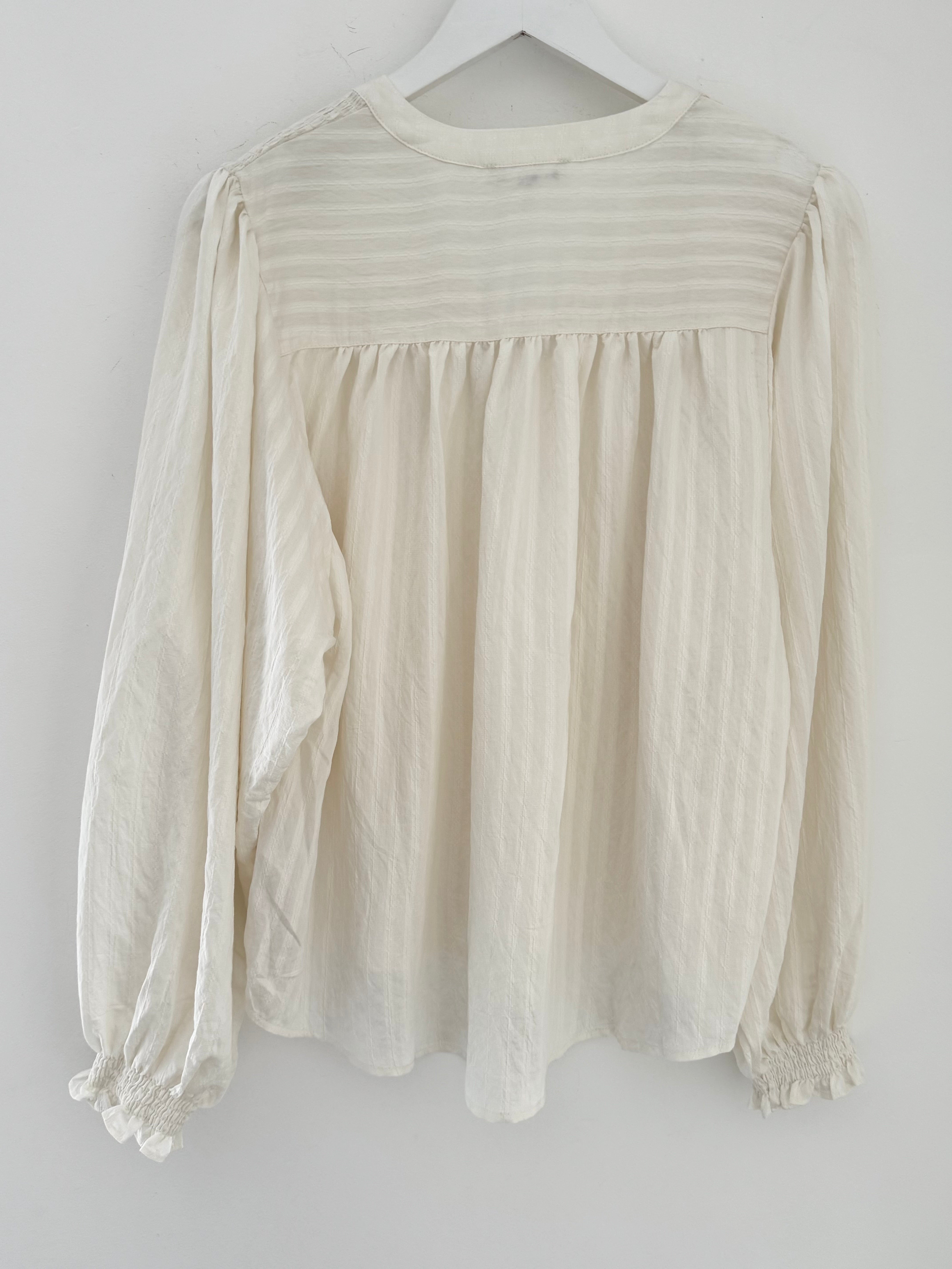 Luxe Silky Blouse in Vanilla