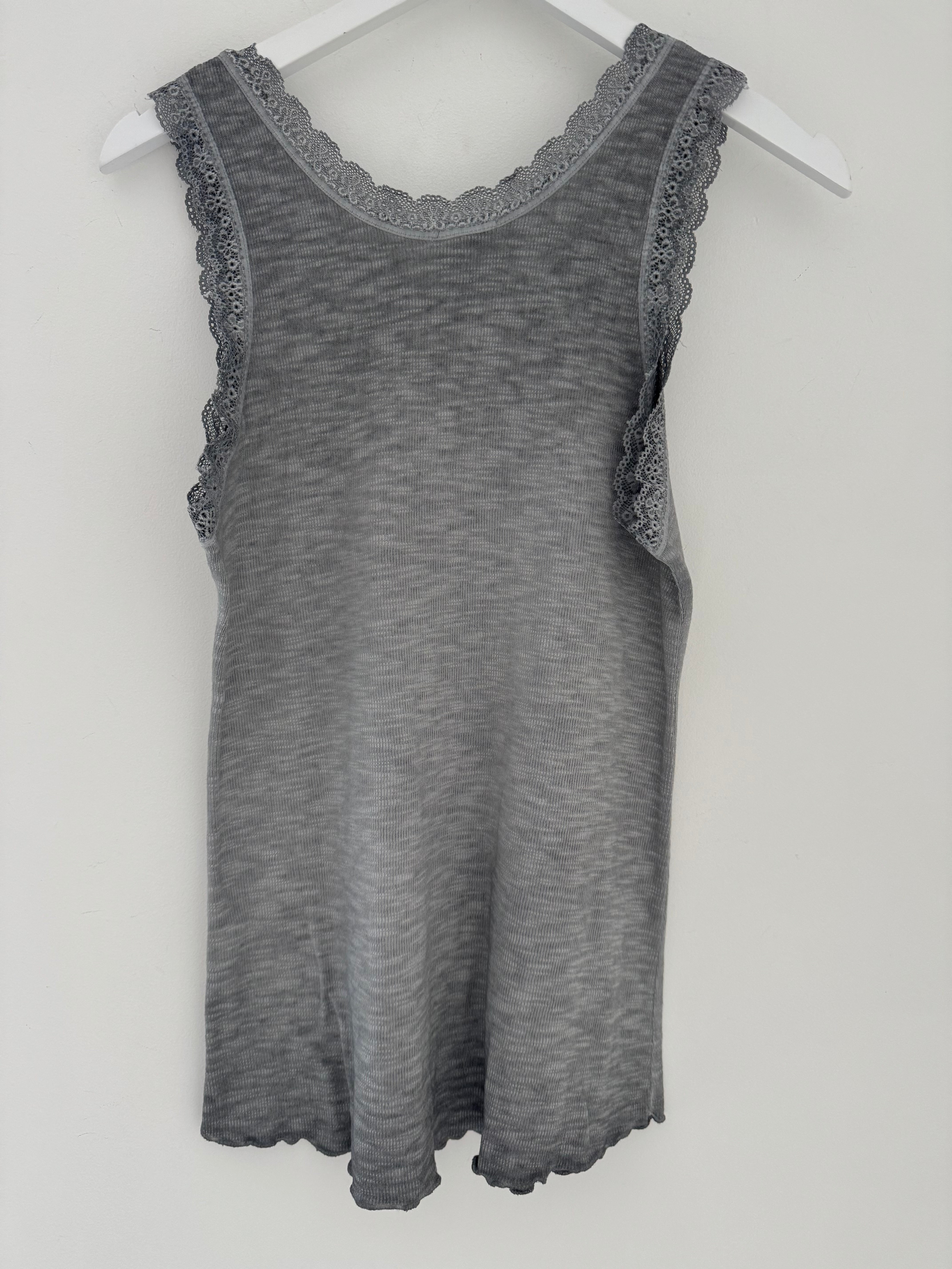 Luxe Ribbed Vest in Grey