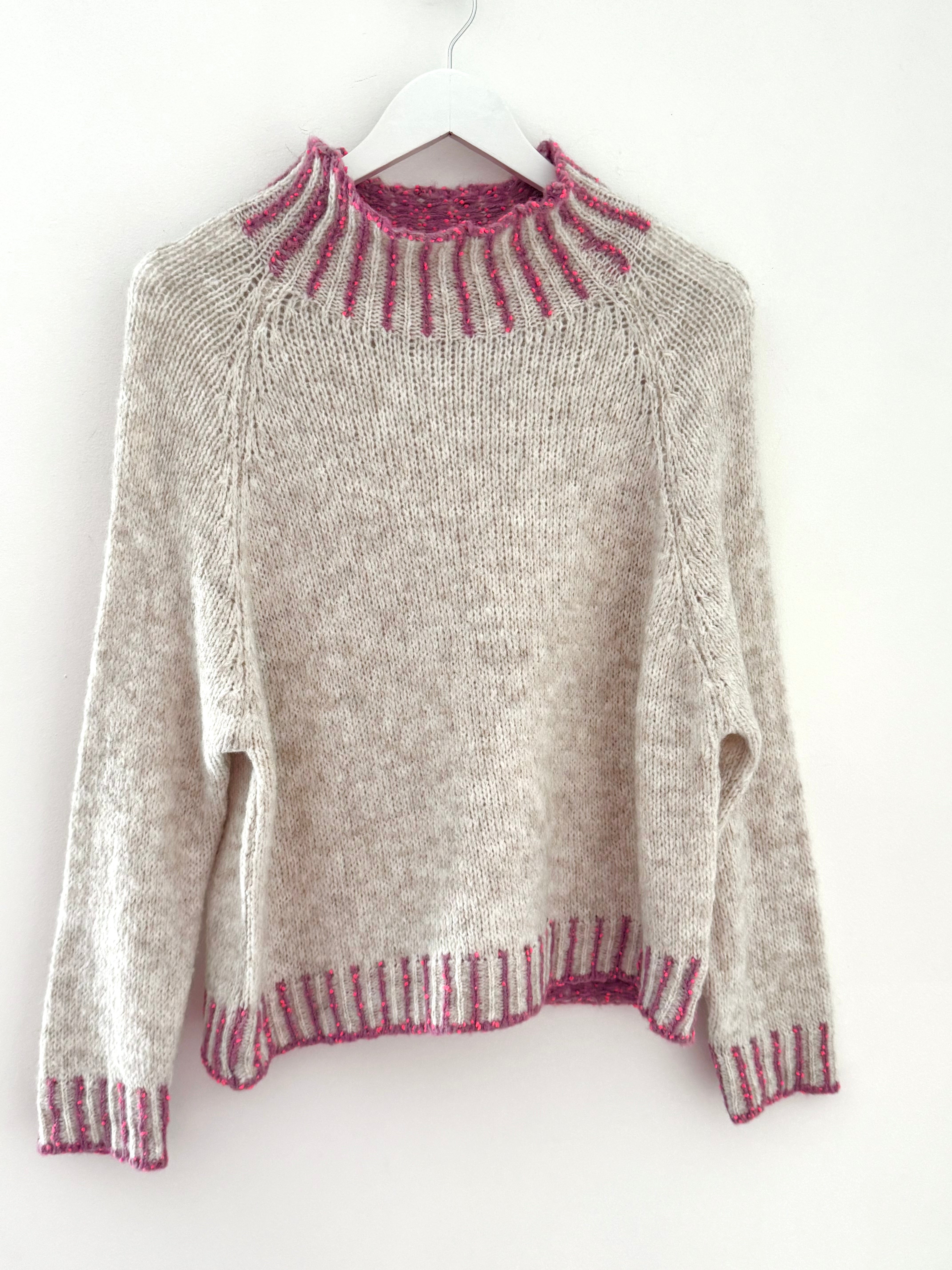 Stunning Funnel Neck Jumper in Stone