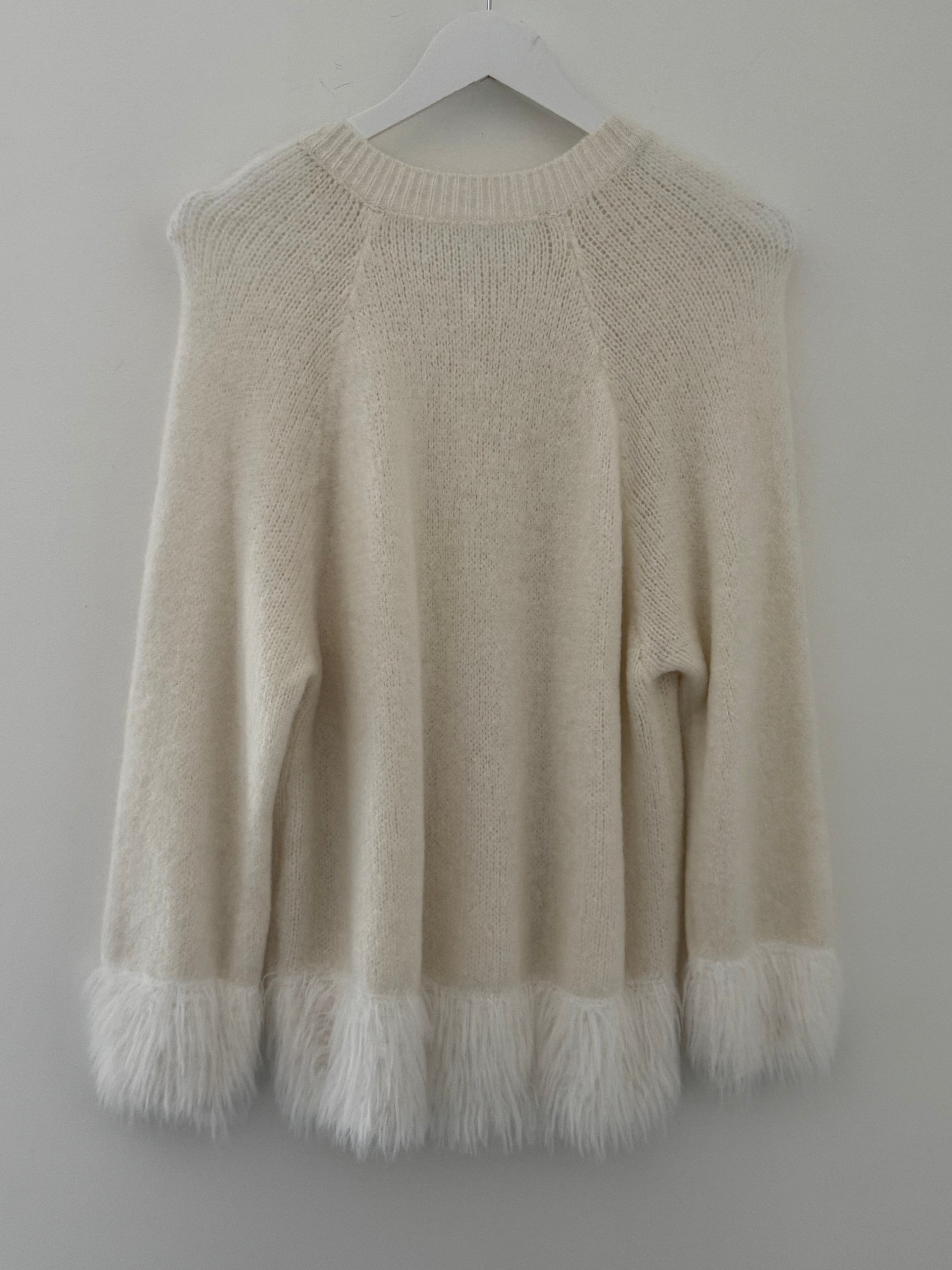 Luxe Fringe Cardigan in Ivory