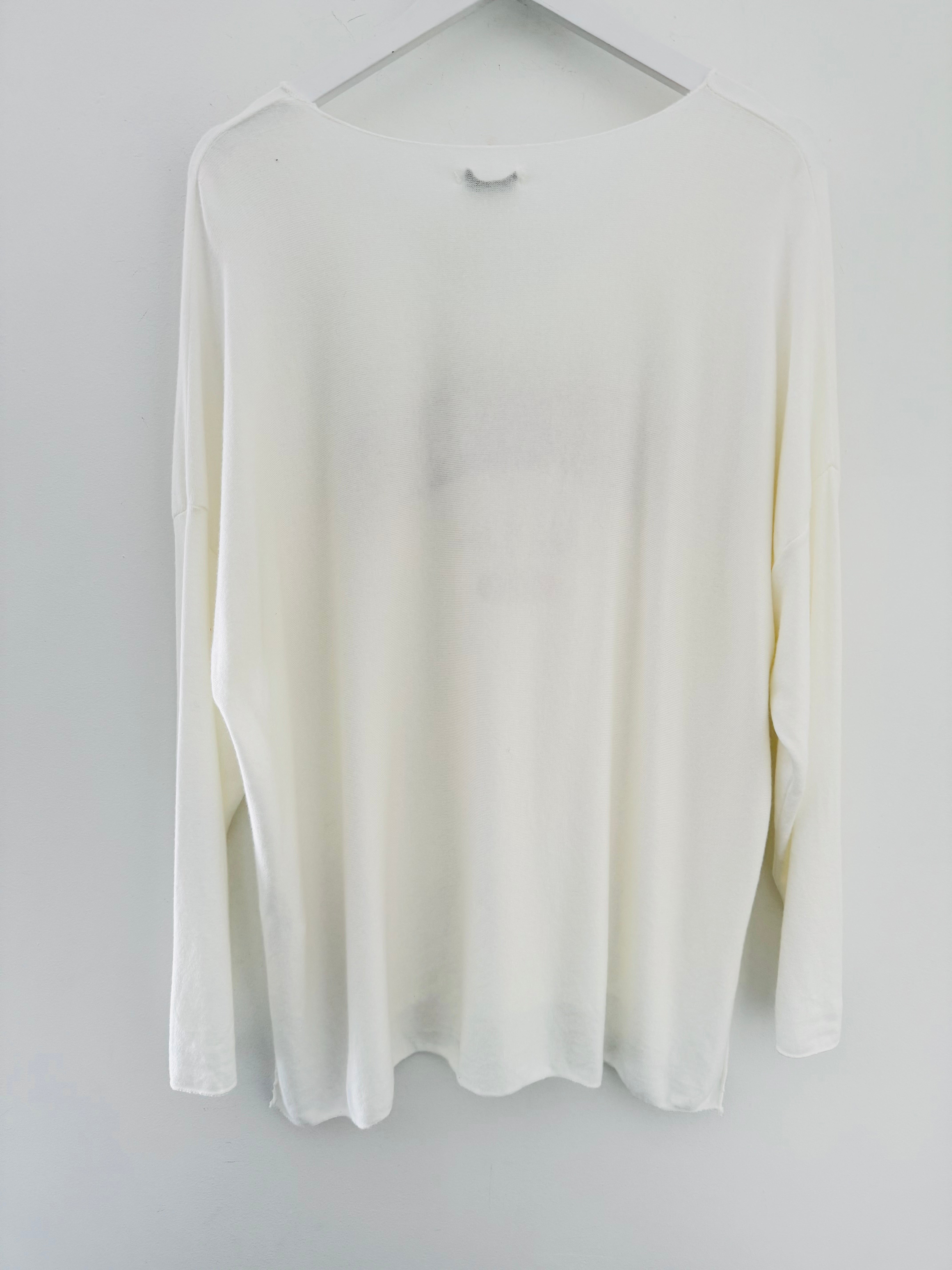 Brooklyn V Neck Jumper in Ivory