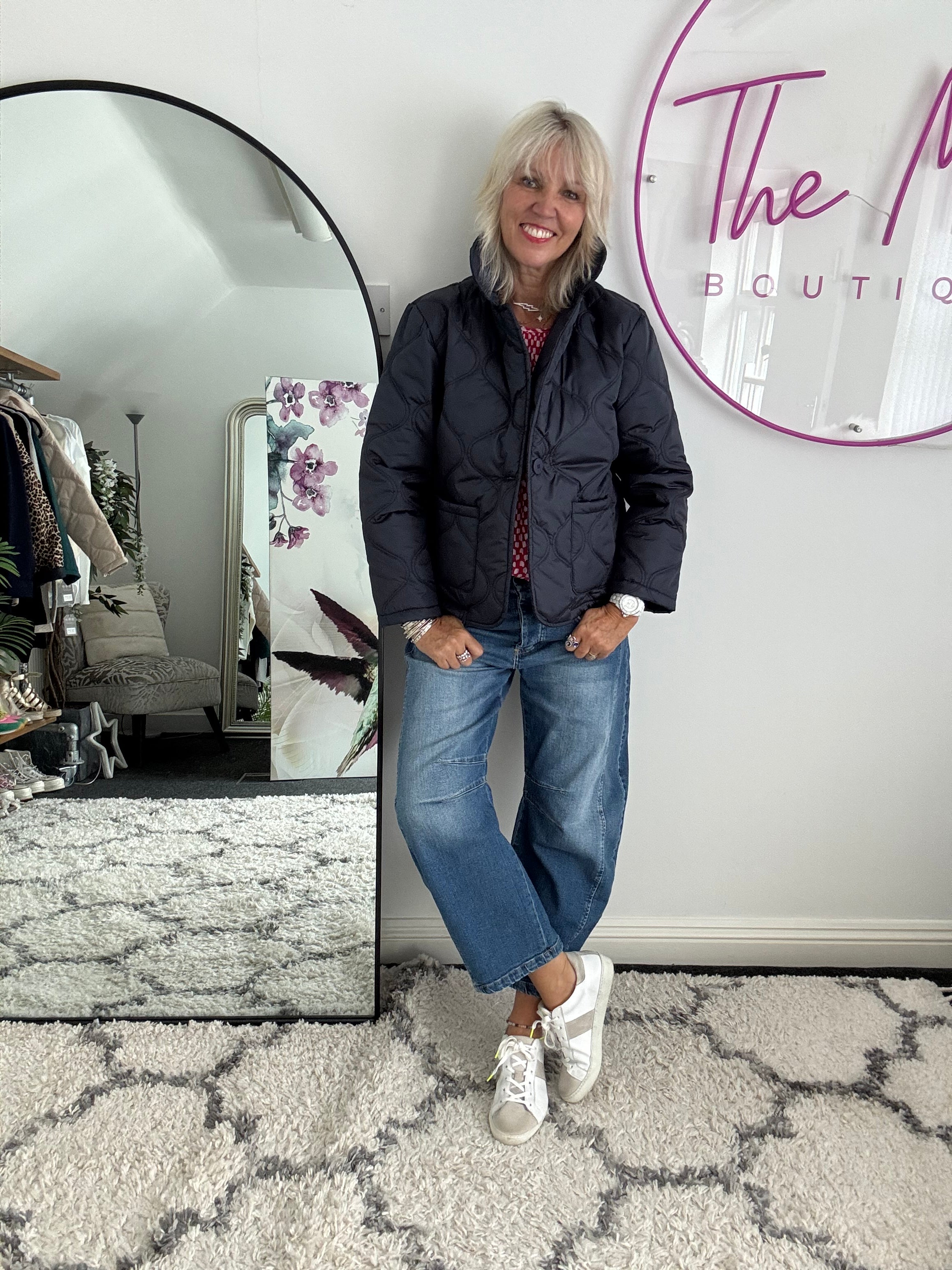 Quilted Jacket in Navy