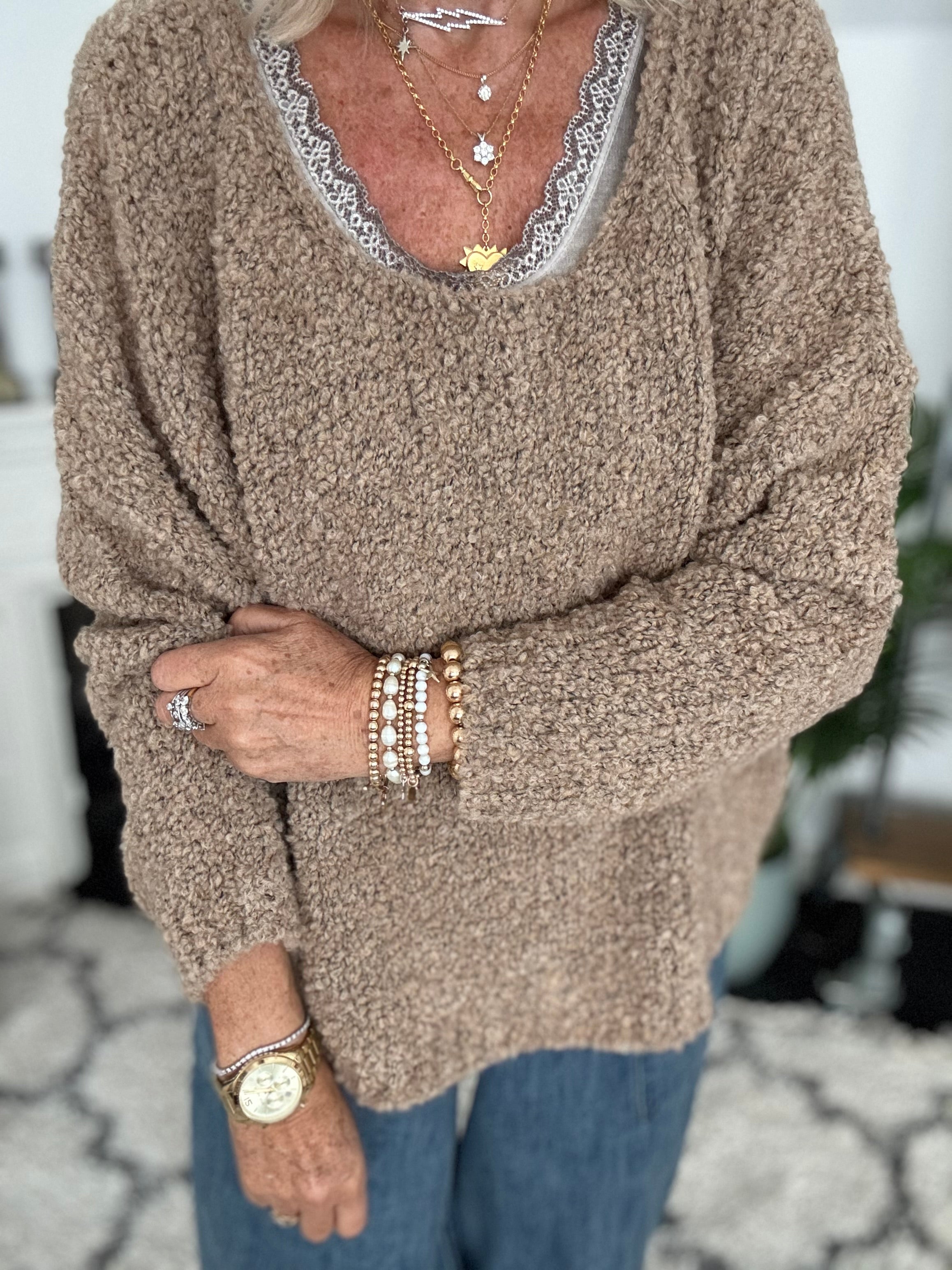 Boucle Jumper in Latte