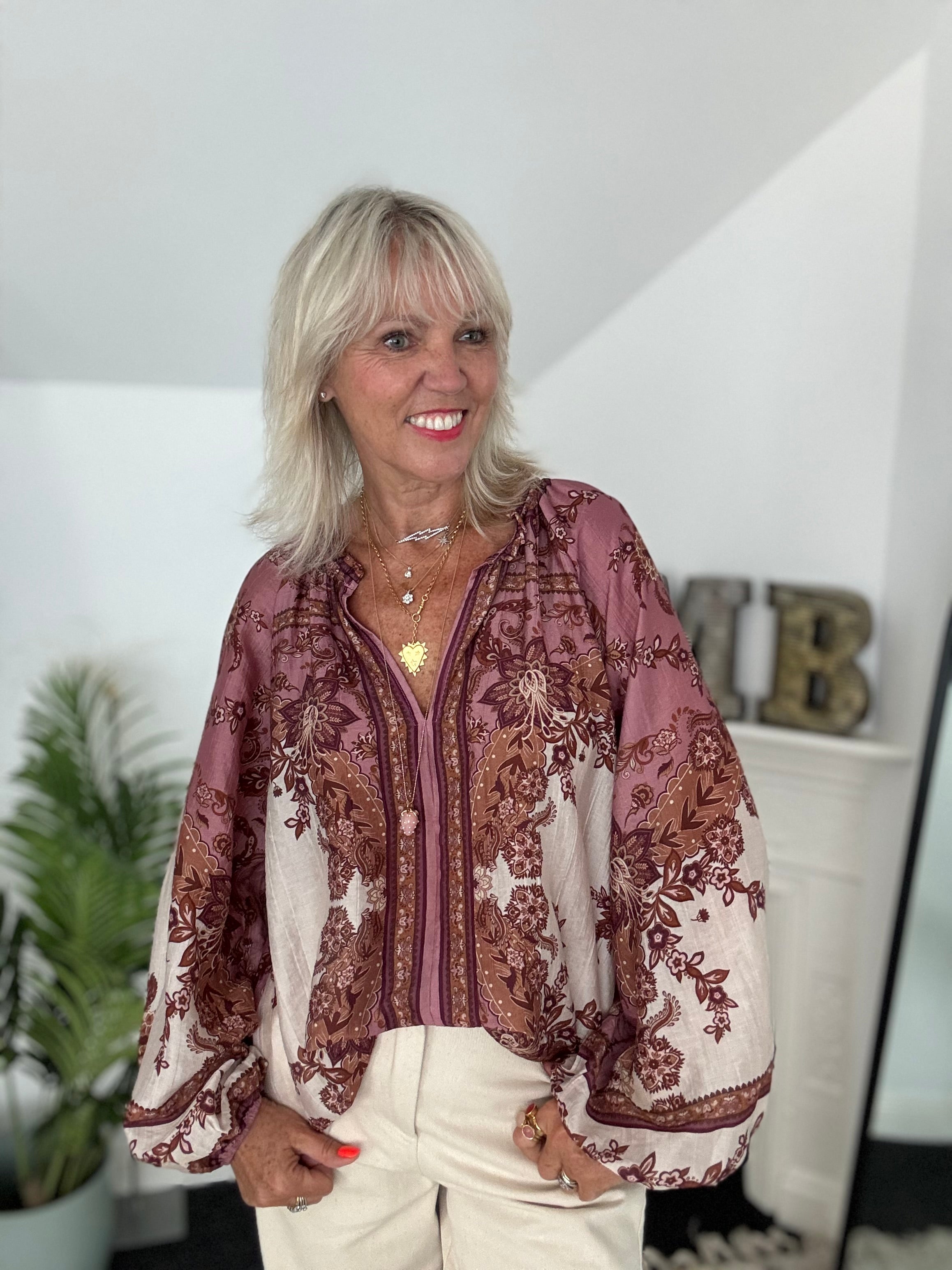 Designer Silky Paisley Blouse