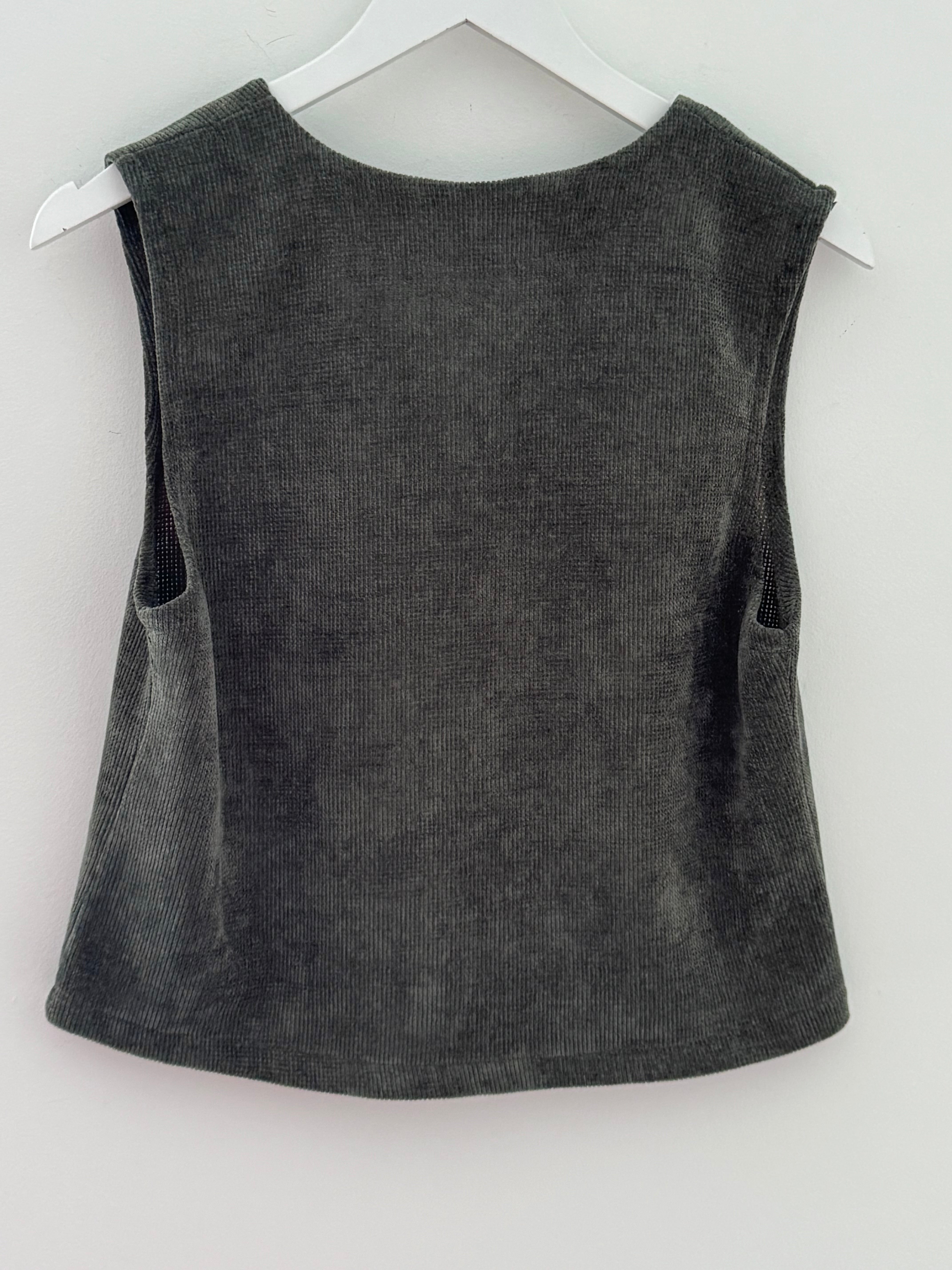 Chenille Waistcoat in Khaki