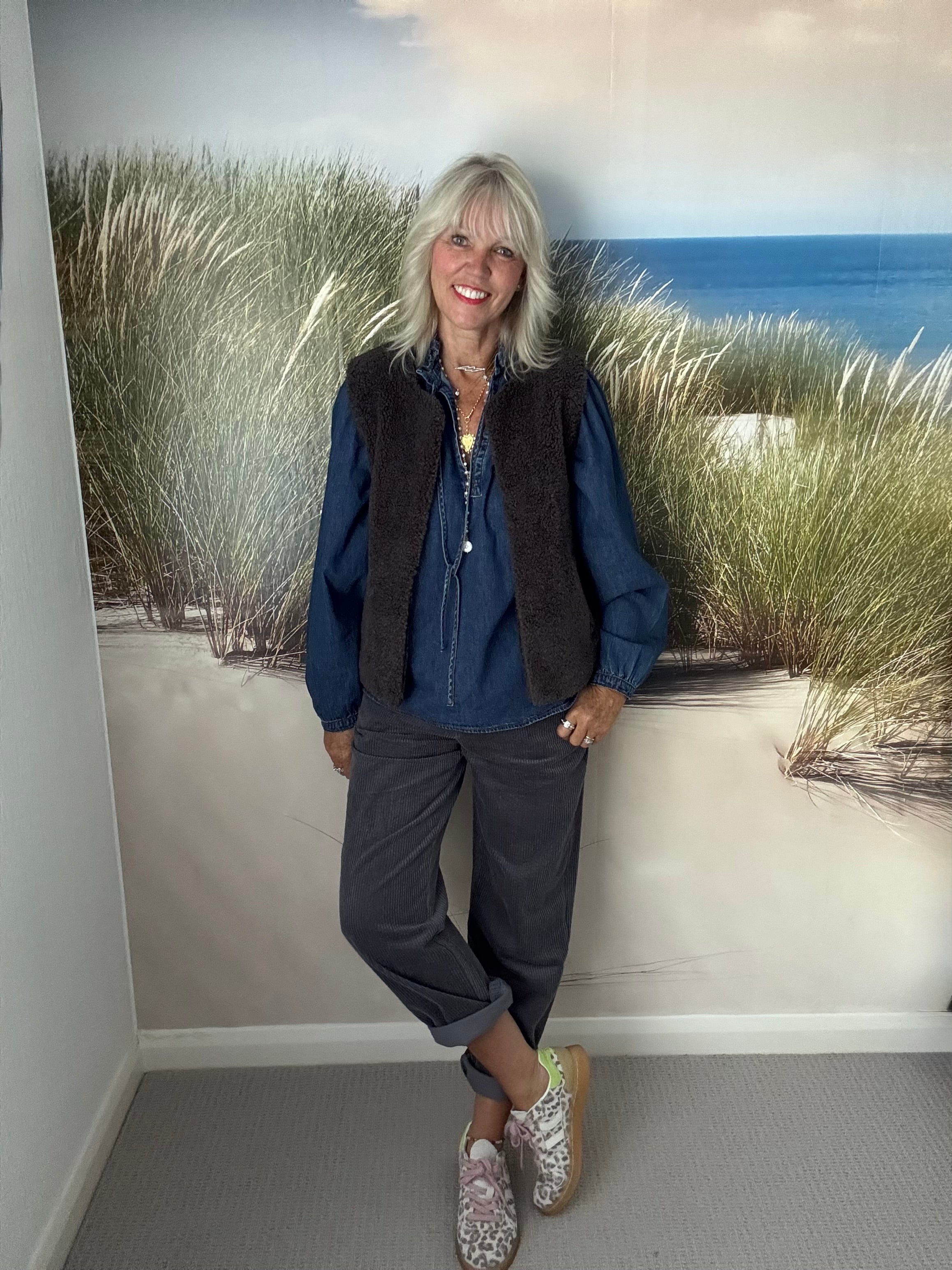 Luxe Denim Blouse
