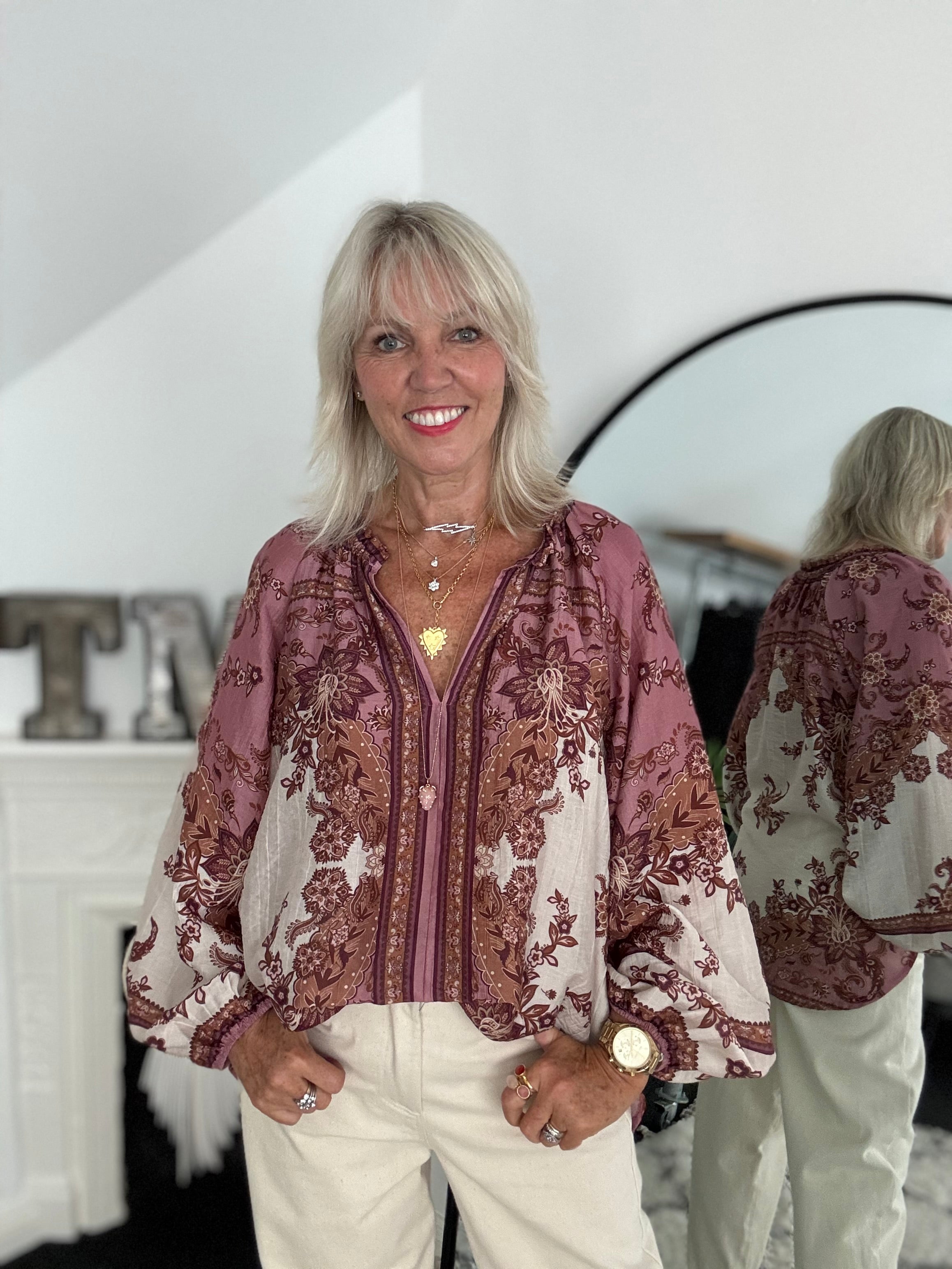 Designer Silky Paisley Blouse