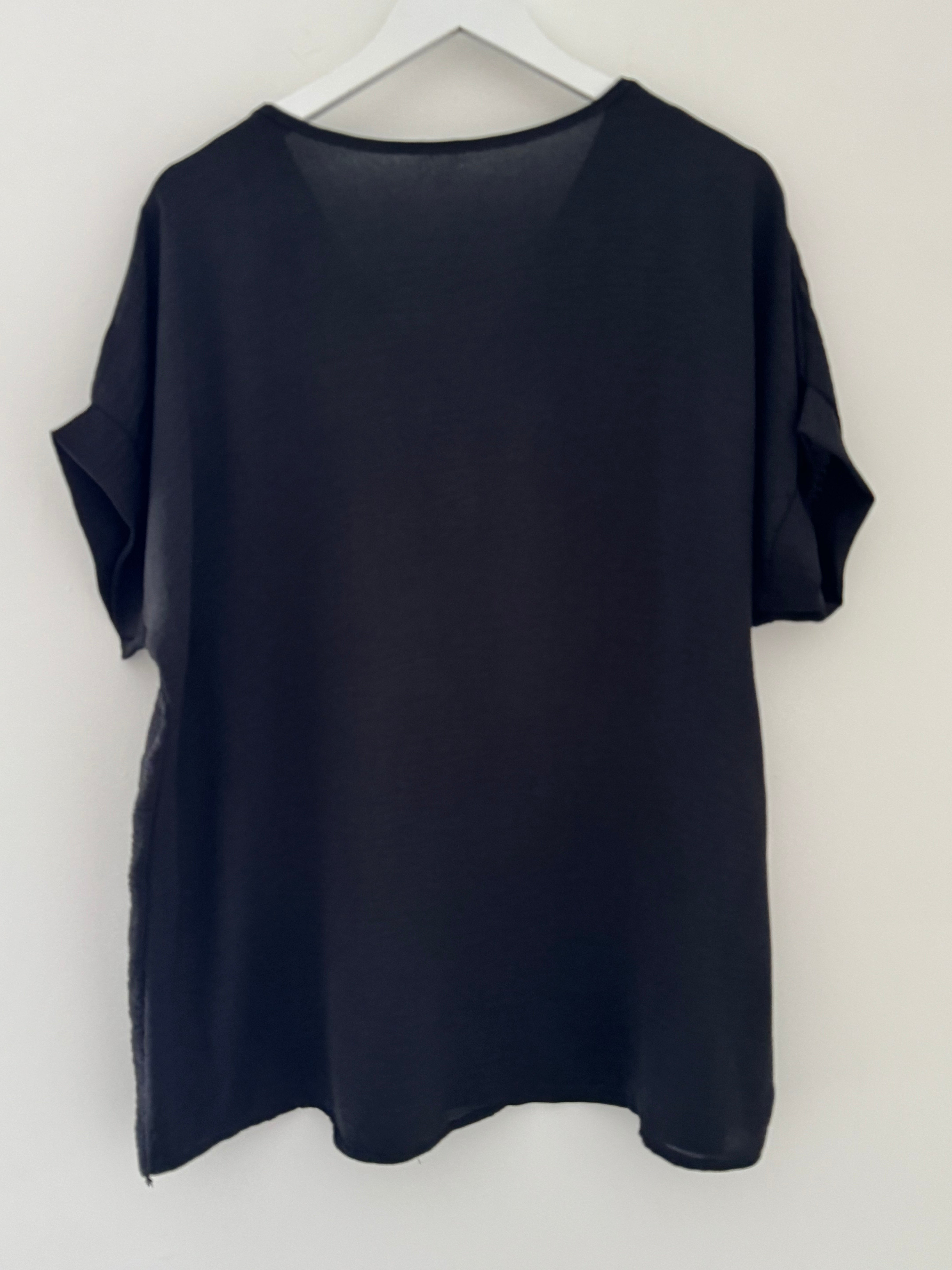 Simple Crepe Top in Black