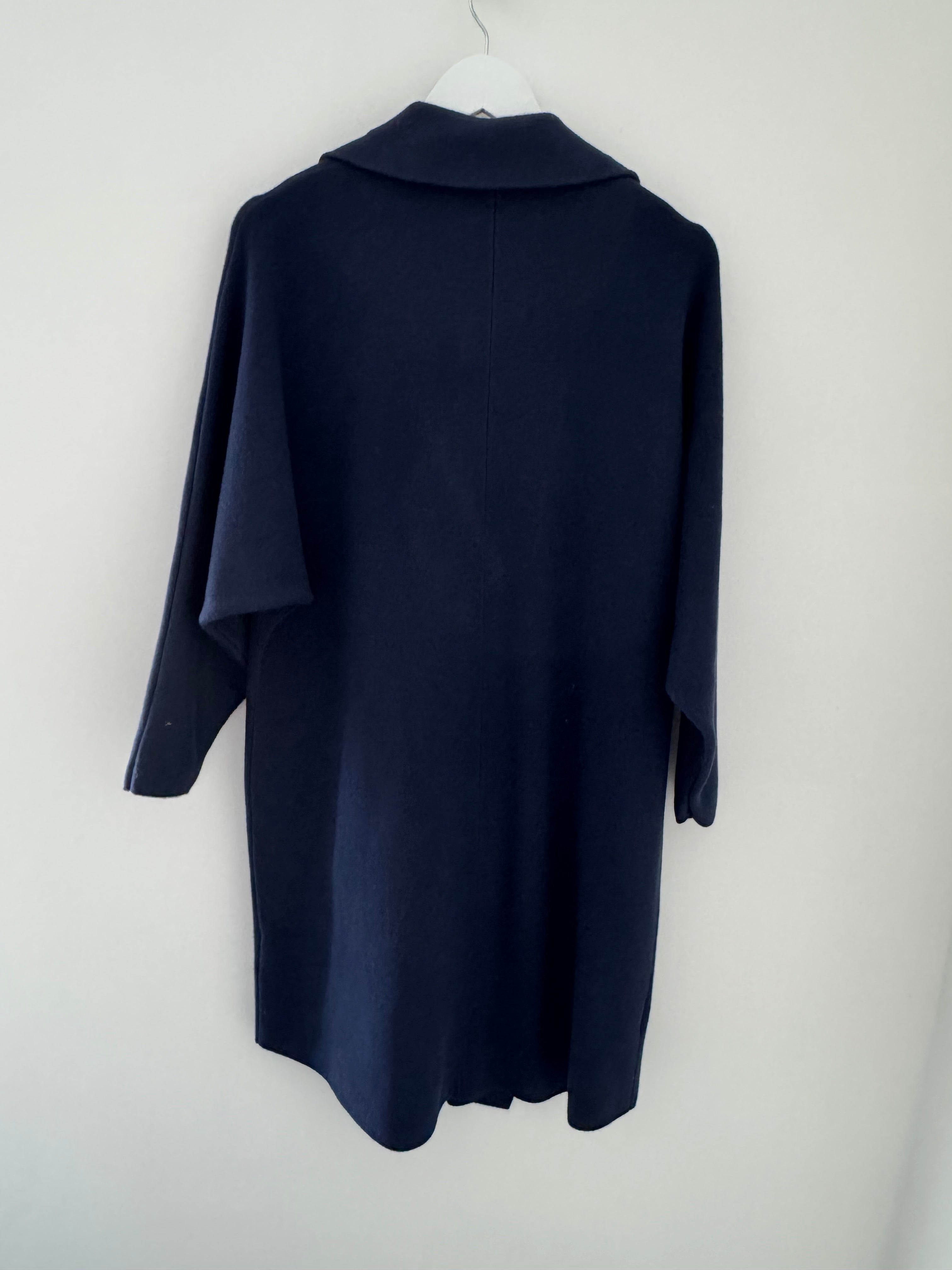 Long Knitted Coatigan in Navy