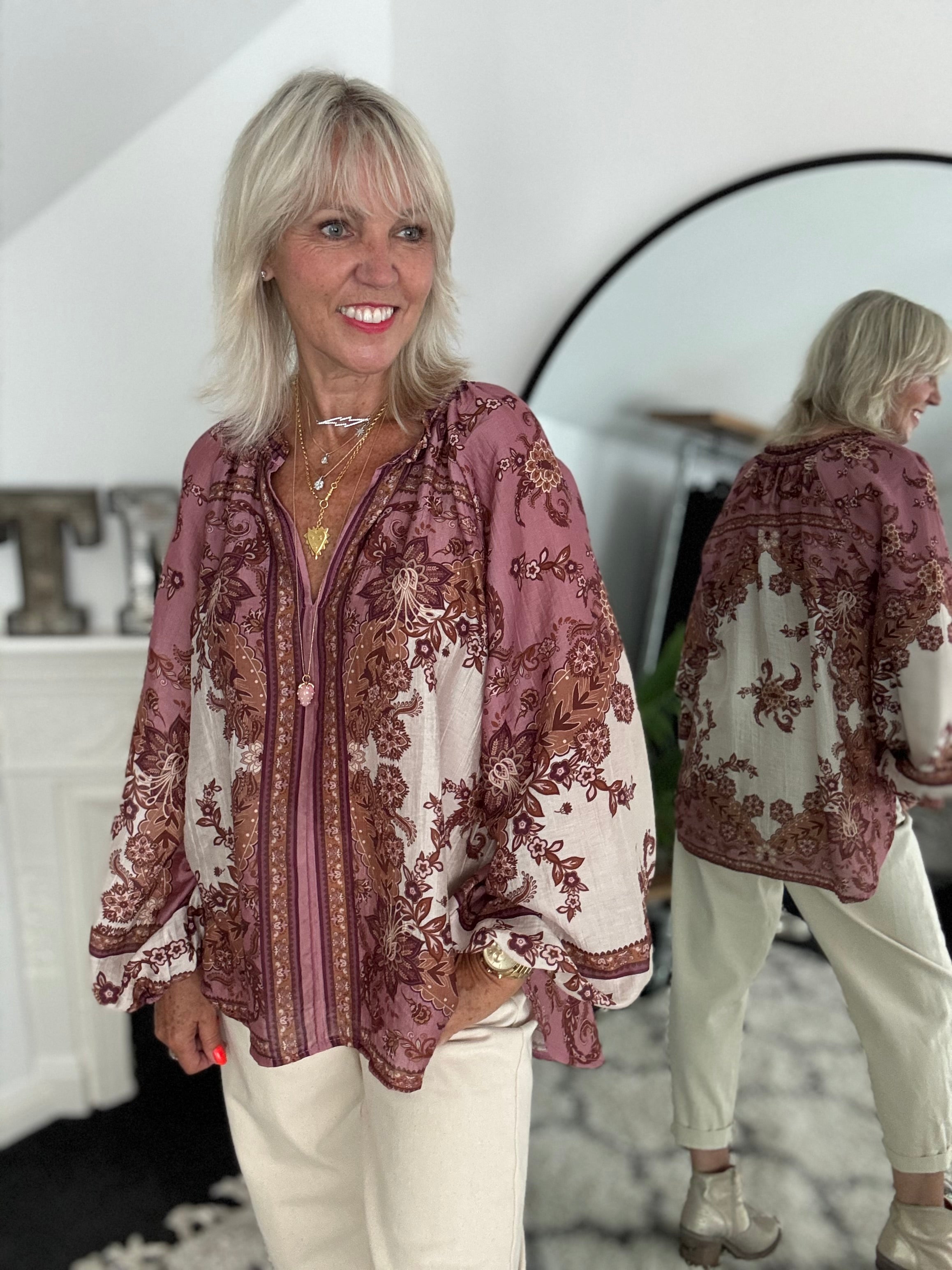Designer Silky Paisley Blouse