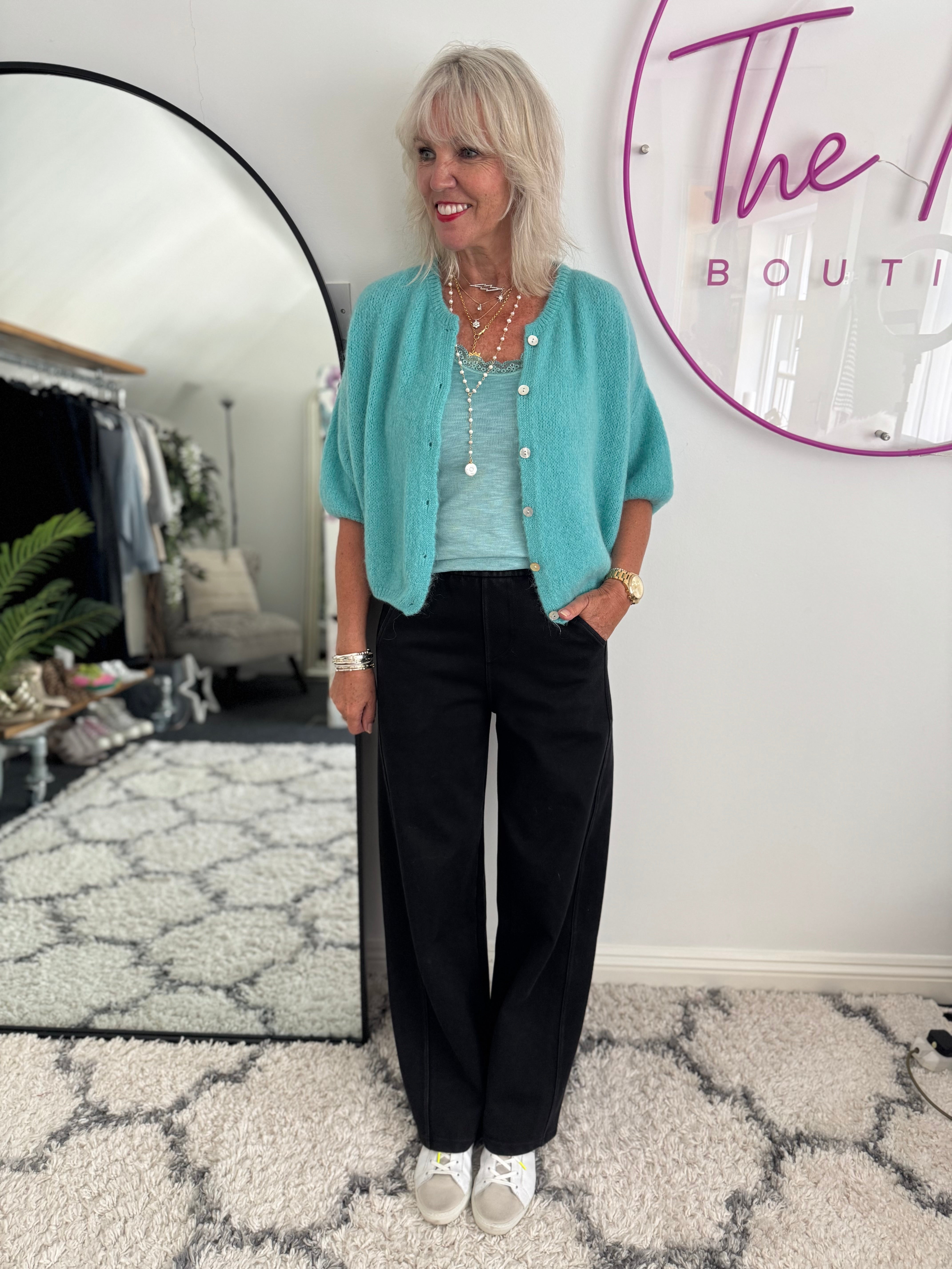 Luxe Ribbed Vest in Vintage Sea Green