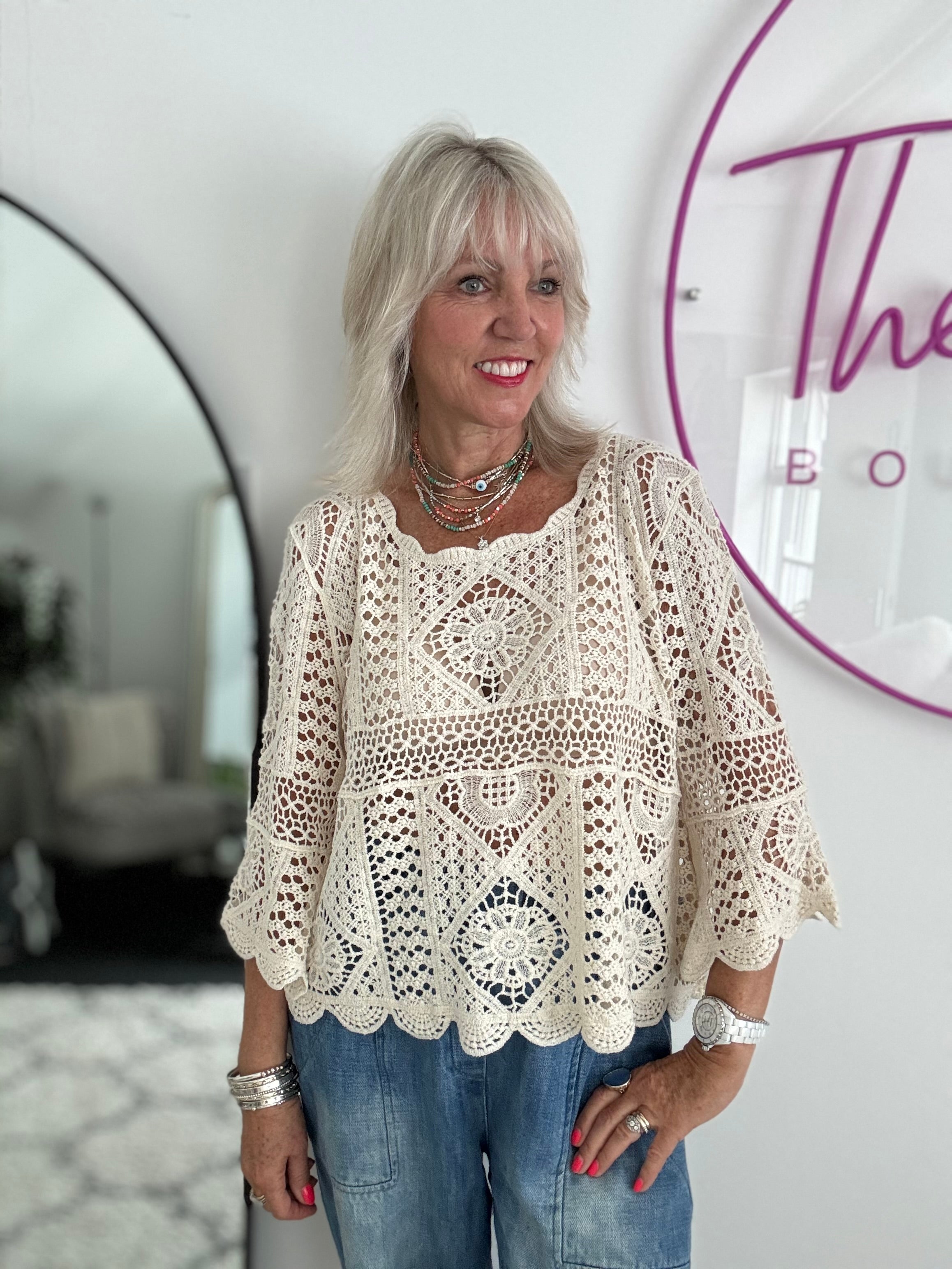 Crochet Knit in Ecru