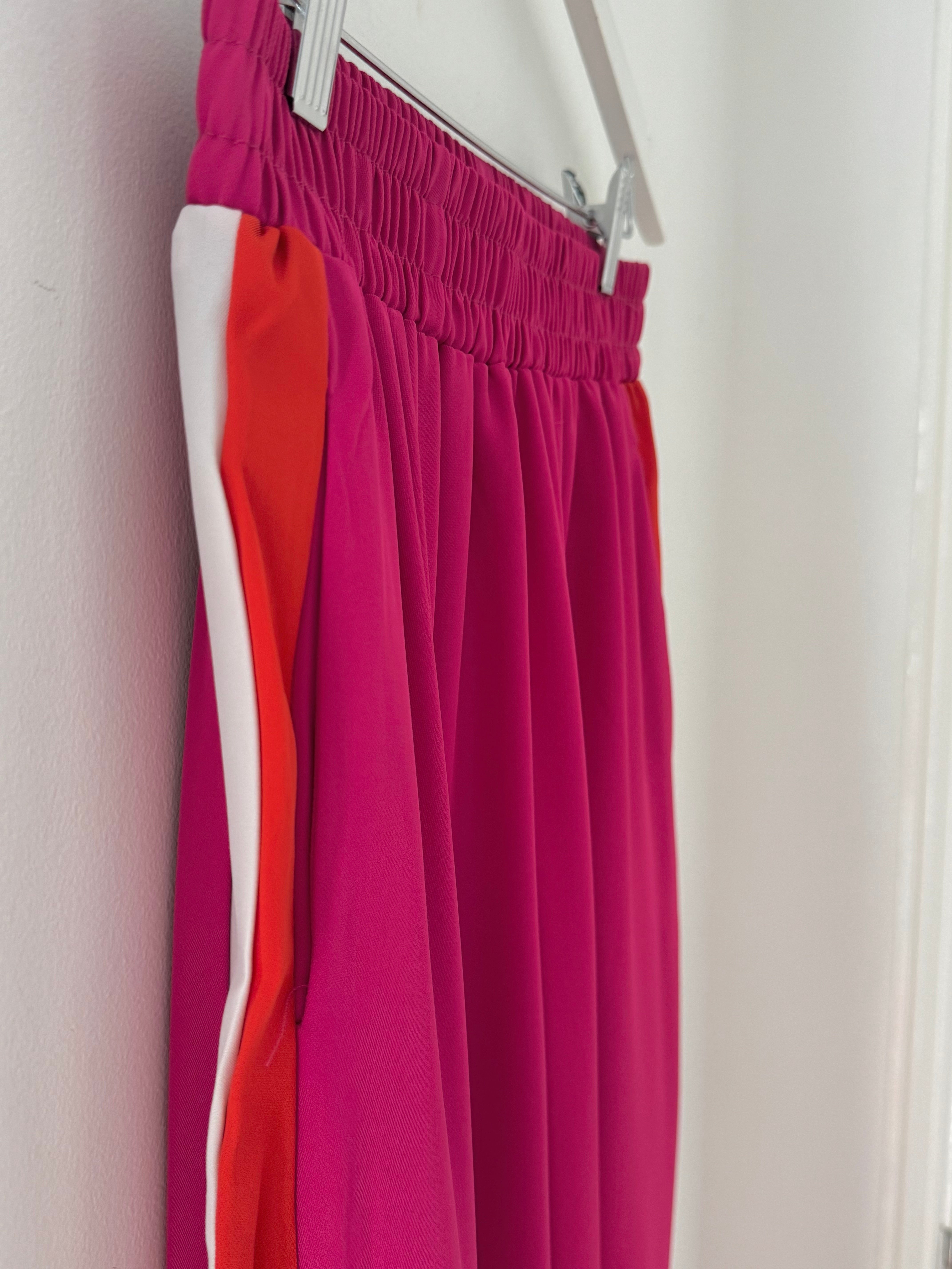 Luxe Crepe Trousers in Pink & Orange