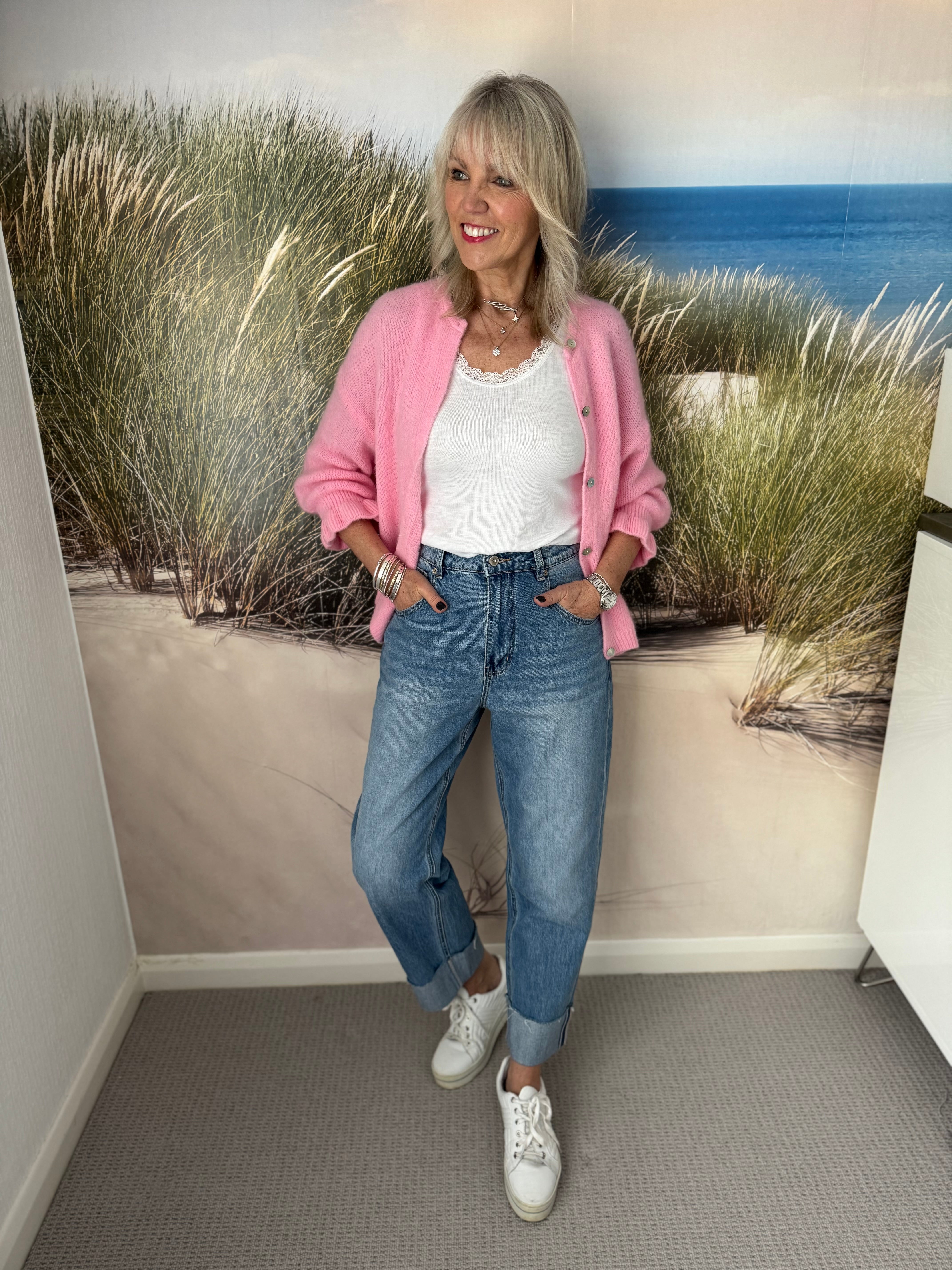 Straight Leg Jeans with Turnups