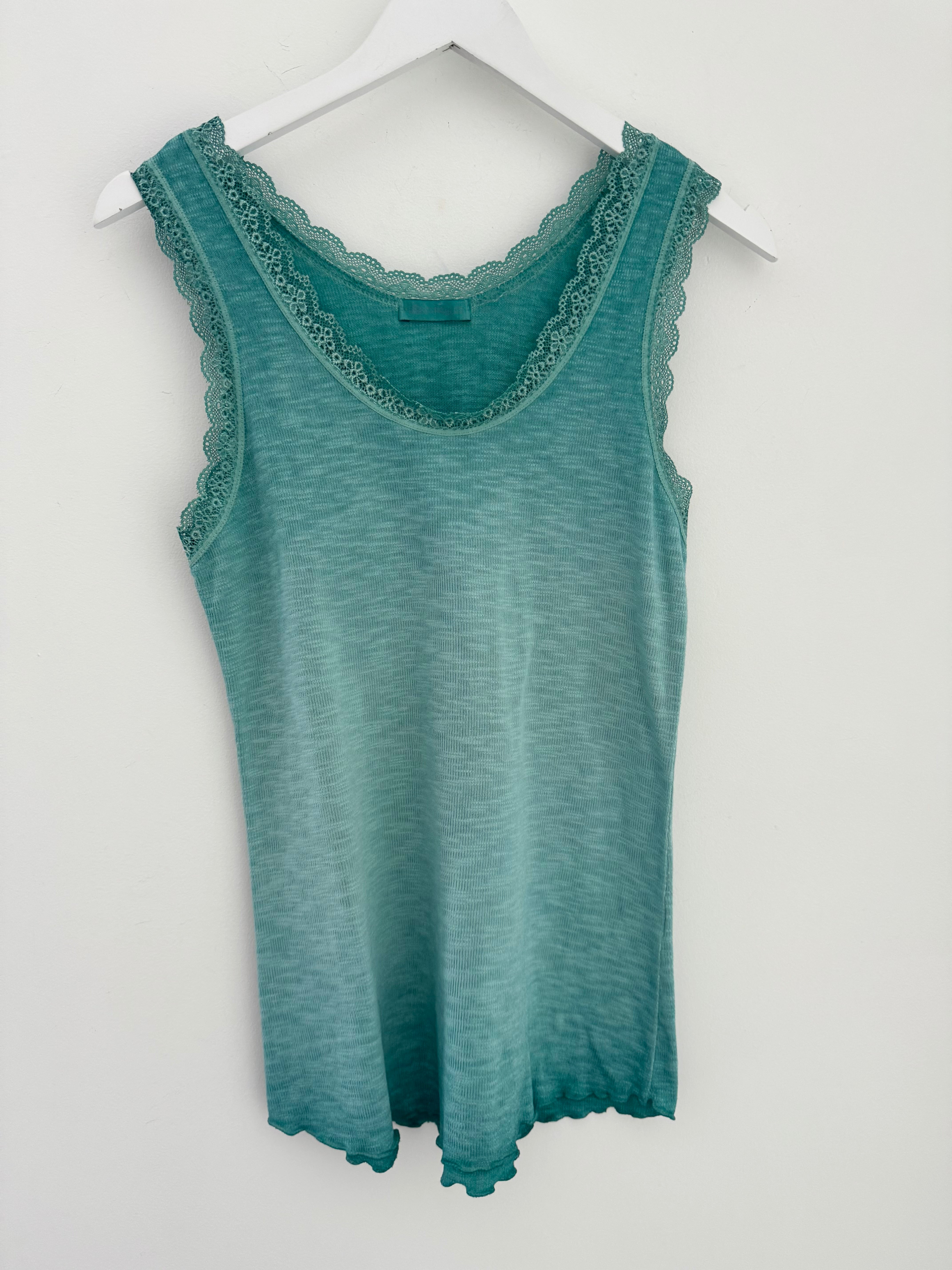 Luxe Ribbed Vest in Vintage Sea Green