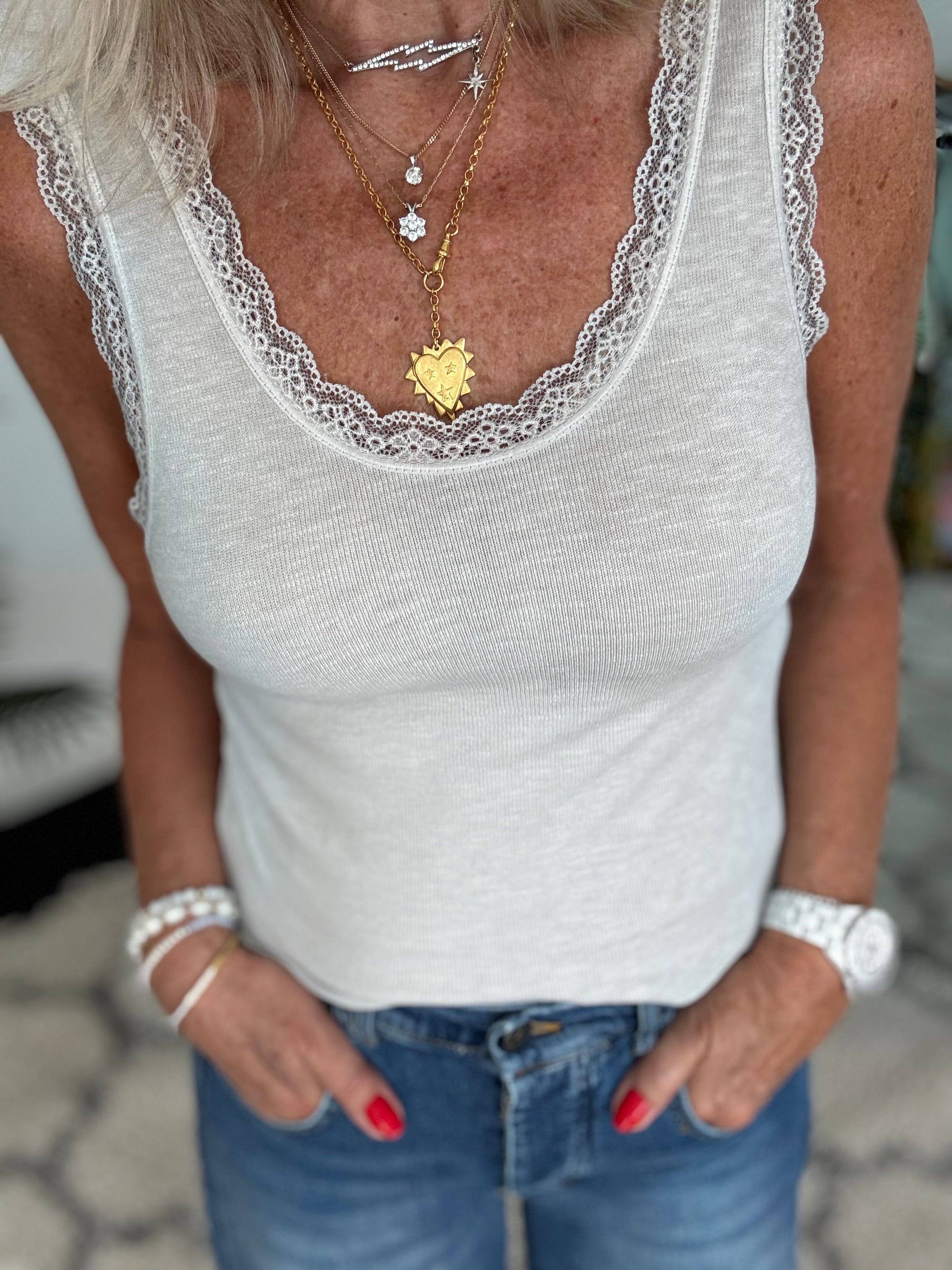 Luxe Ribbed Vest in Pebble