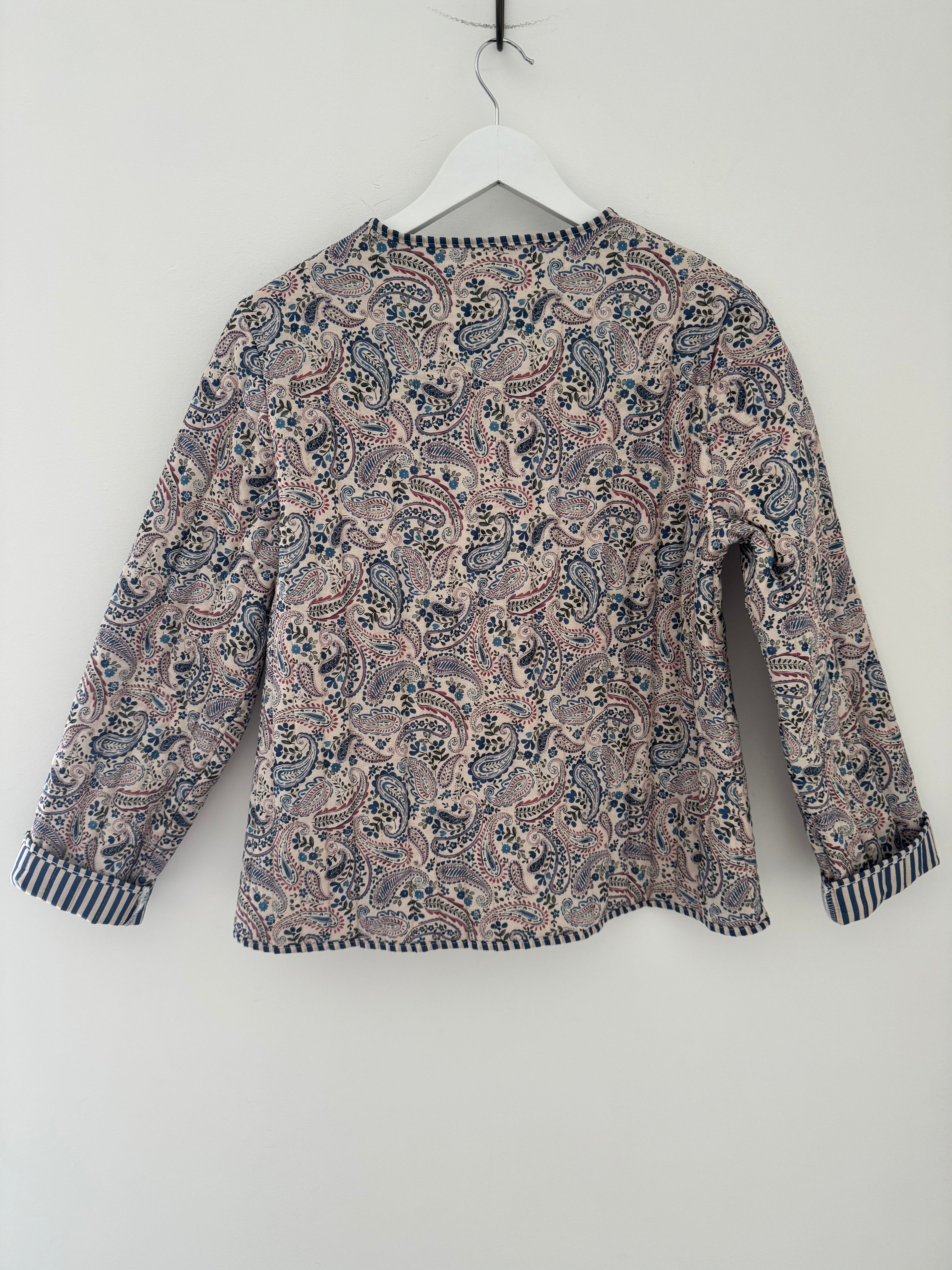 Luxe Quilted Jacket in Blue Paisley