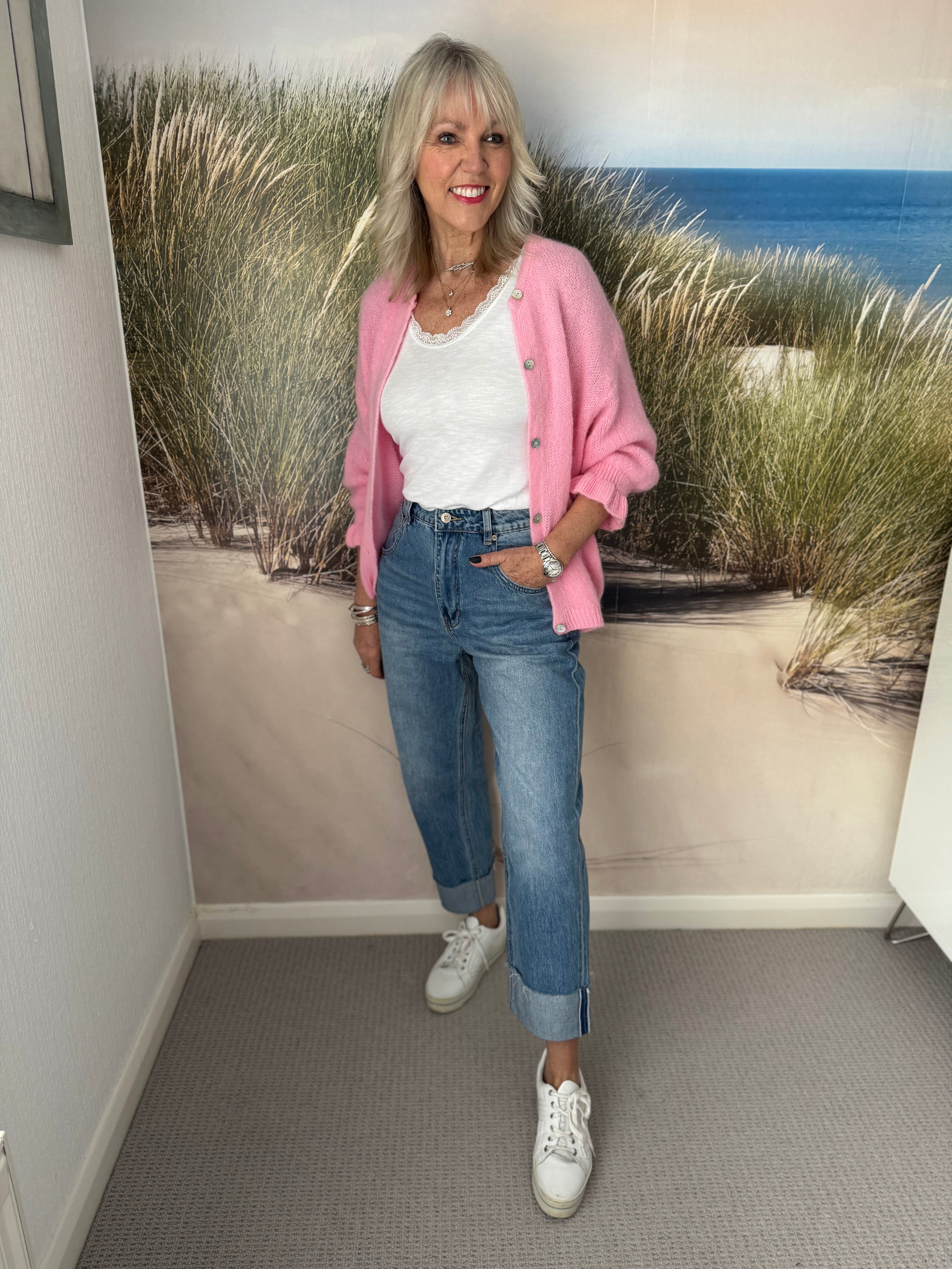 Straight Leg Jeans with Turnups