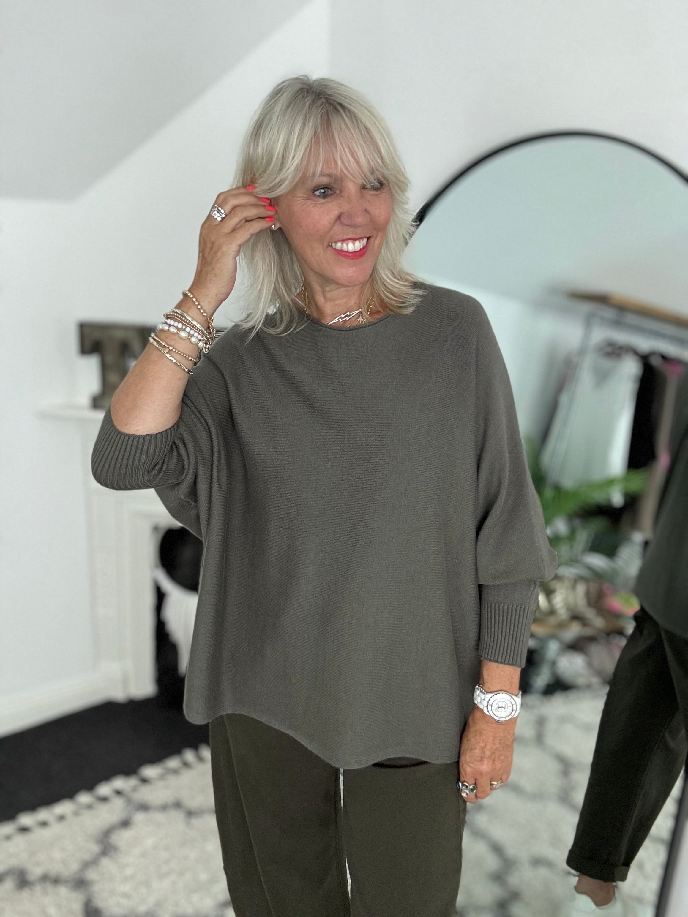 Soft Batwing Knit in Khaki