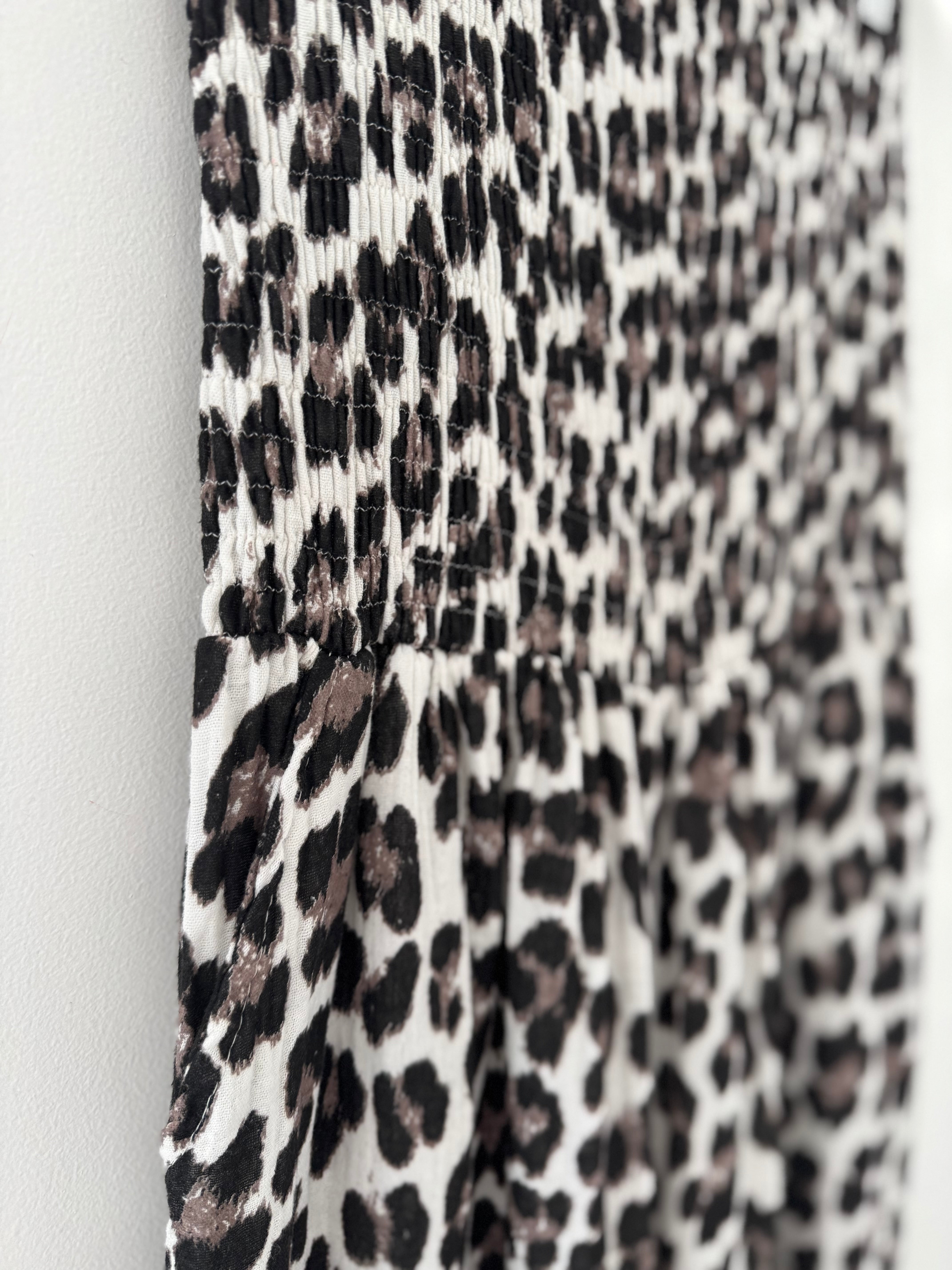 Bandeau Cheesecloth Jumpsuit in Classic Leopard