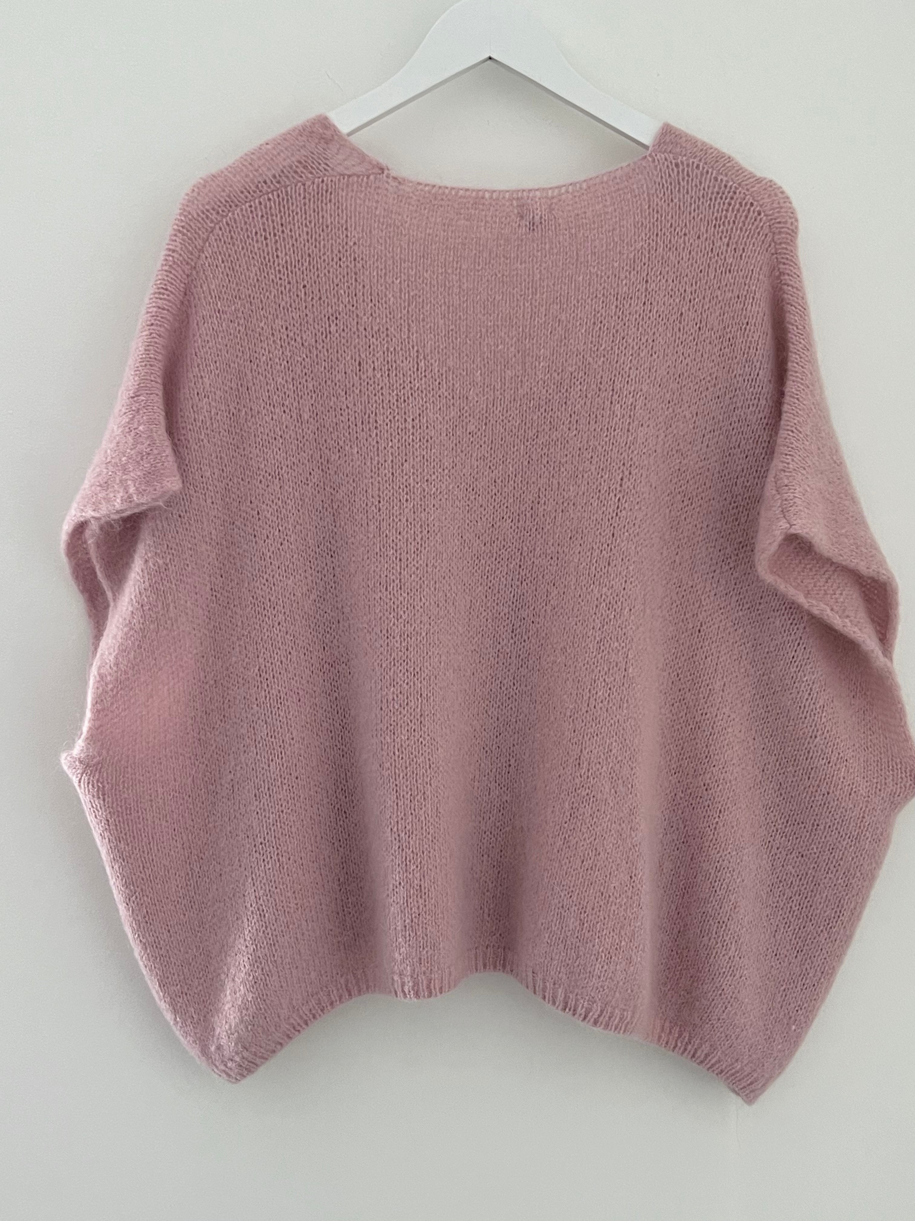 Mohair V Neck Tank in Soft Pink