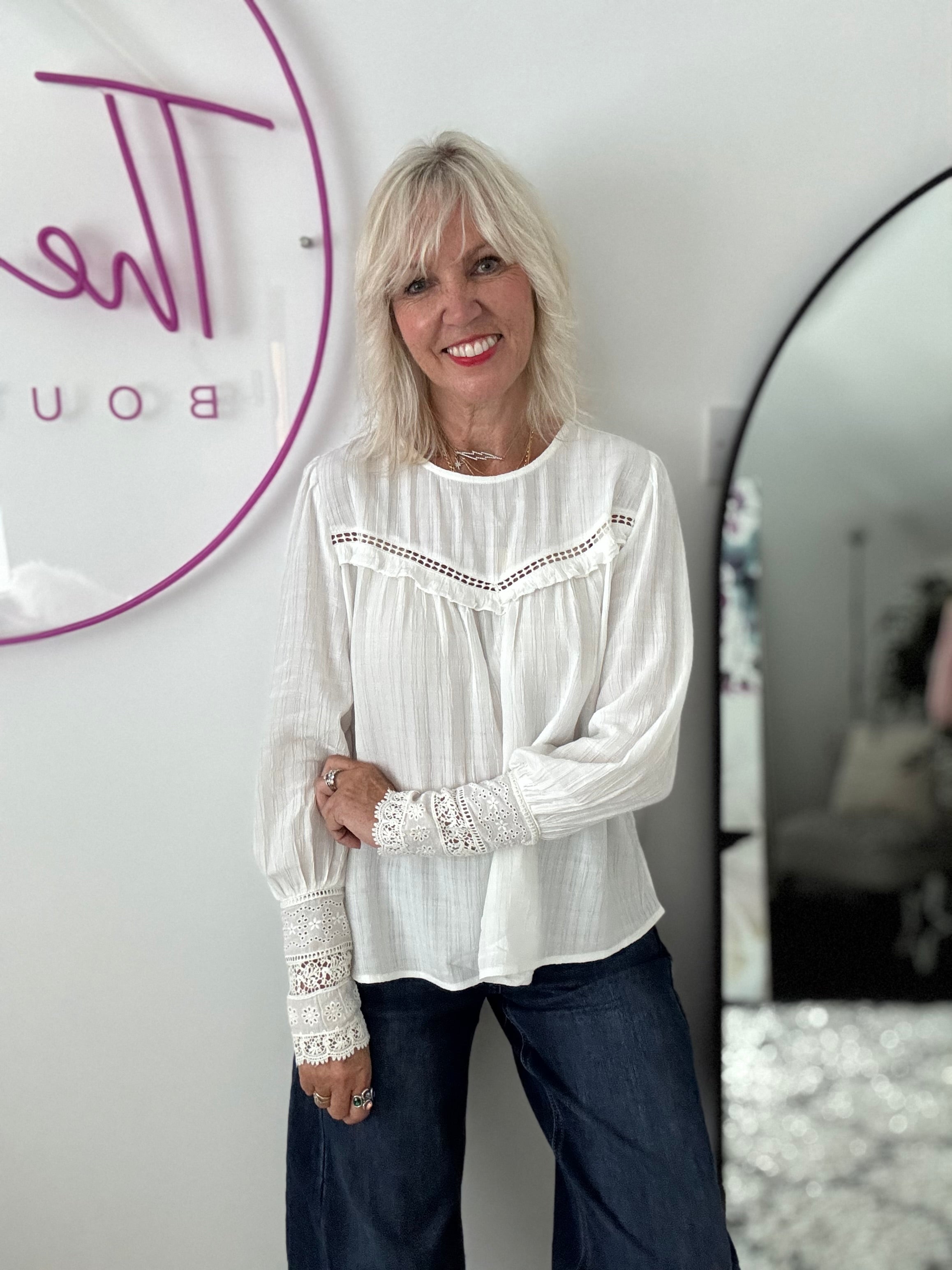 Luxe Blouse with Lace Cuffs