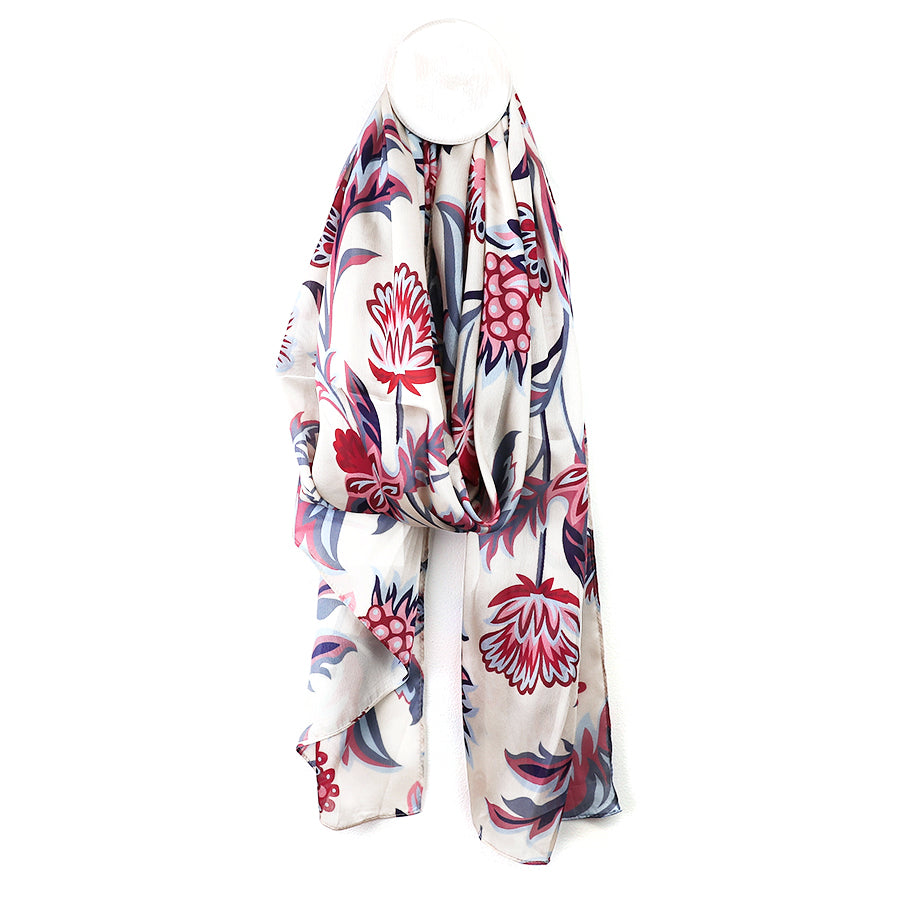 Silky Floral Print Scarf