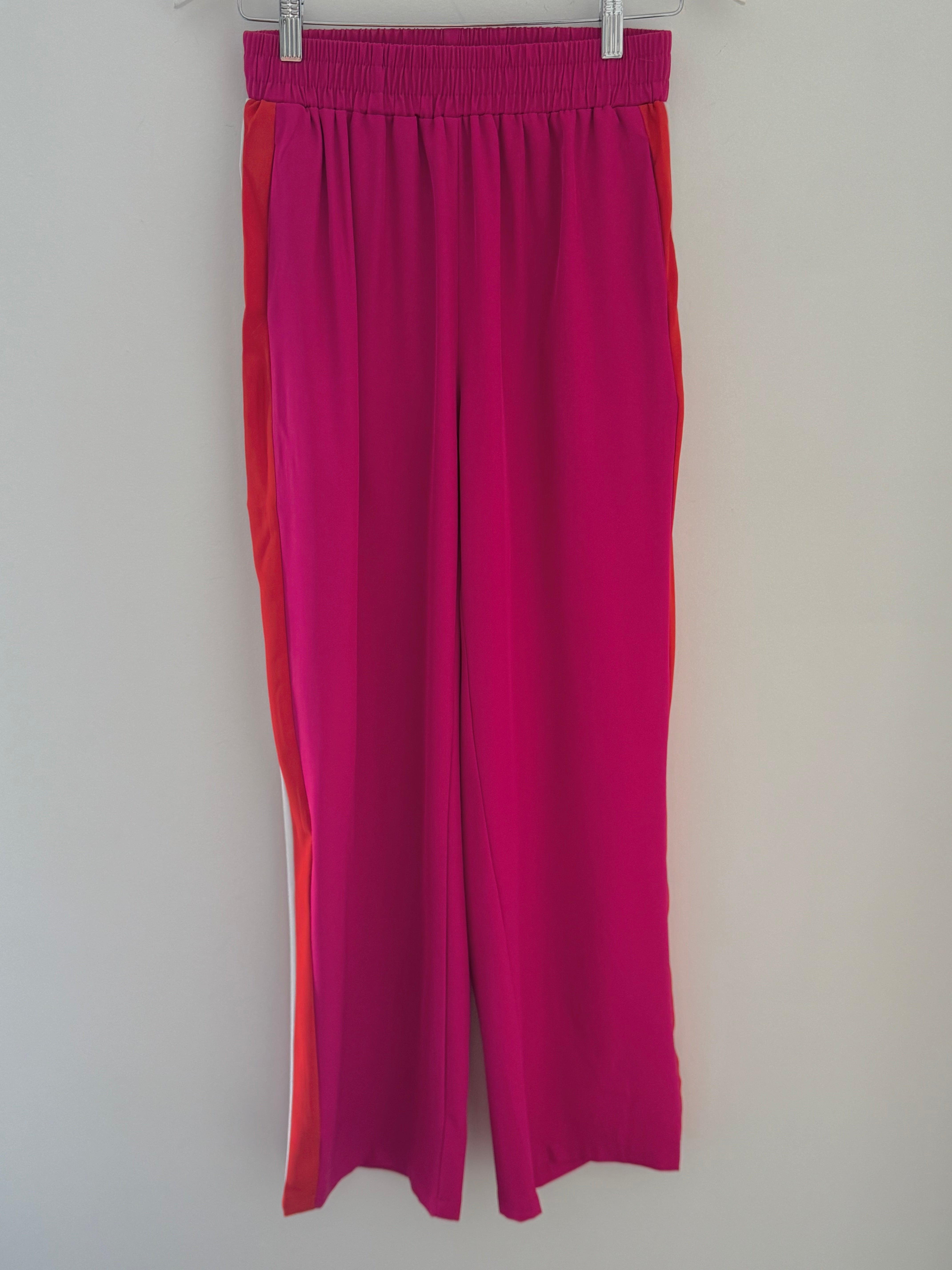Luxe Crepe Trousers in Pink & Orange