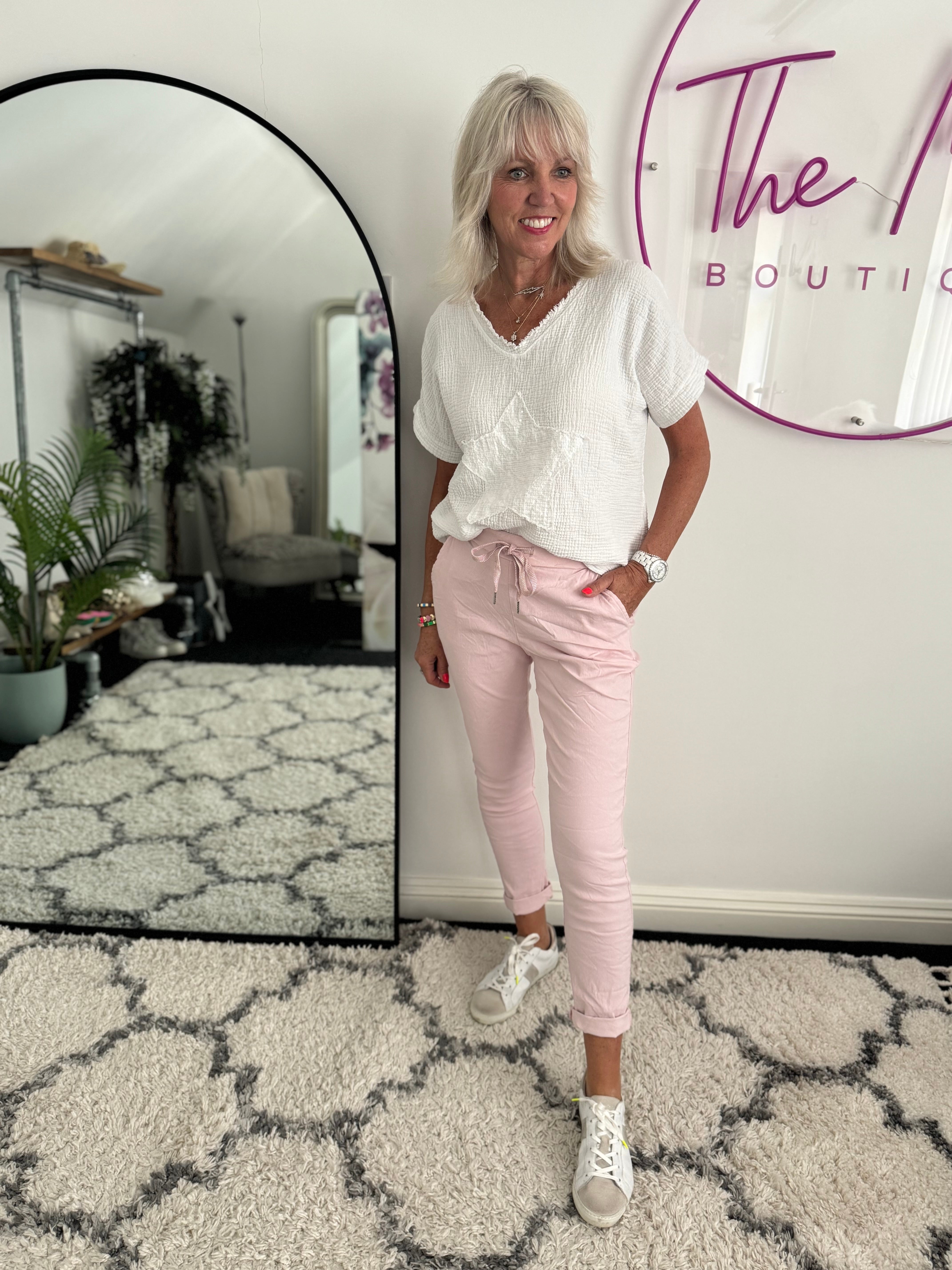 Super Stretch Joggers in Soft Pink