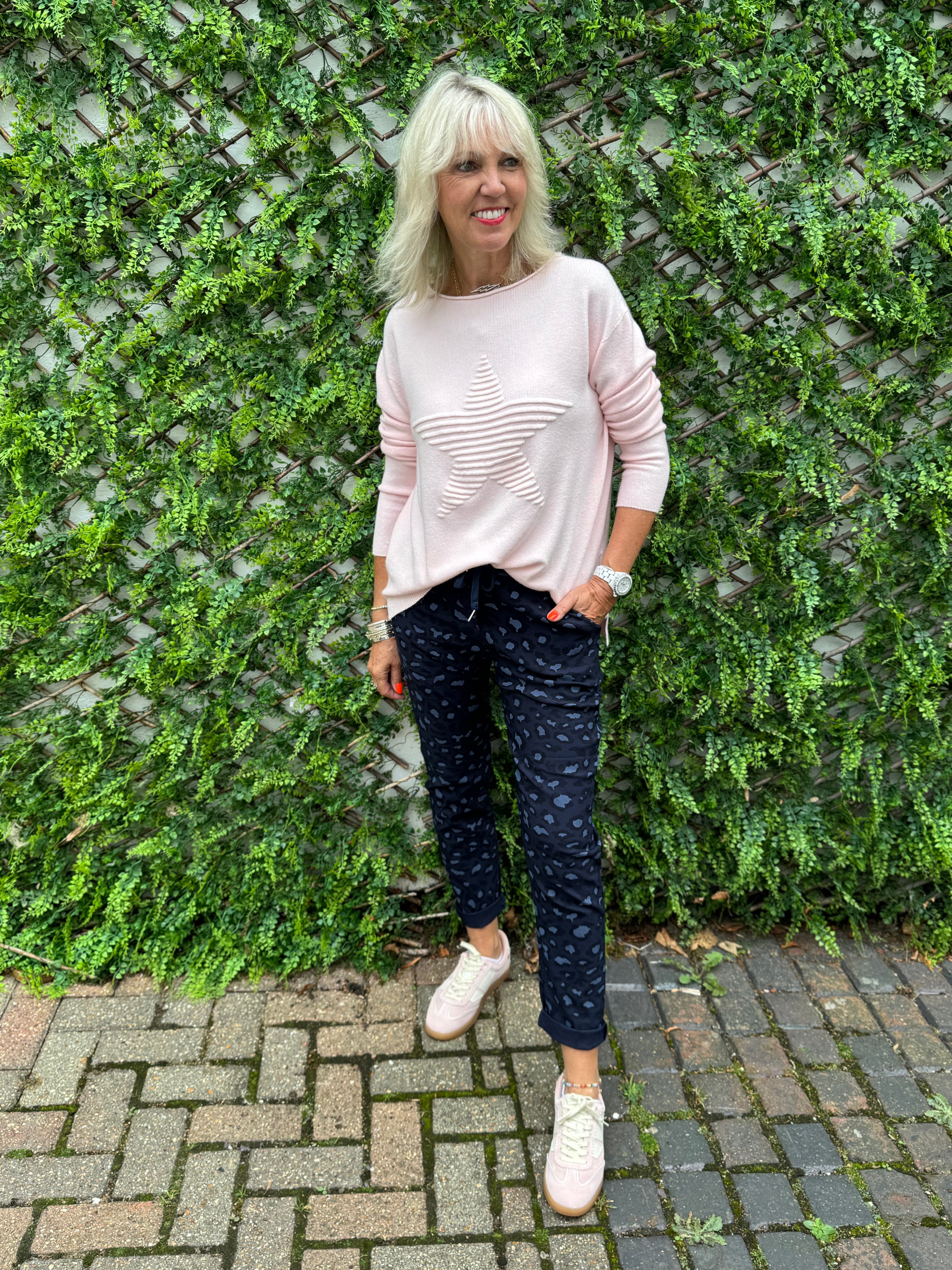 Super Stretch Joggers in Ink Leopard