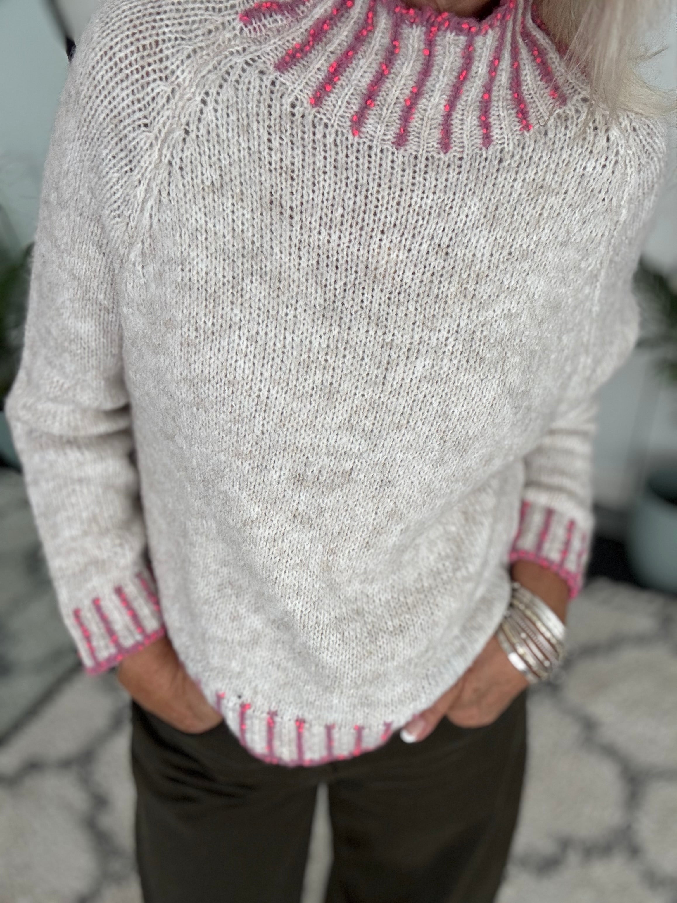 Stunning Funnel Neck Jumper in Stone
