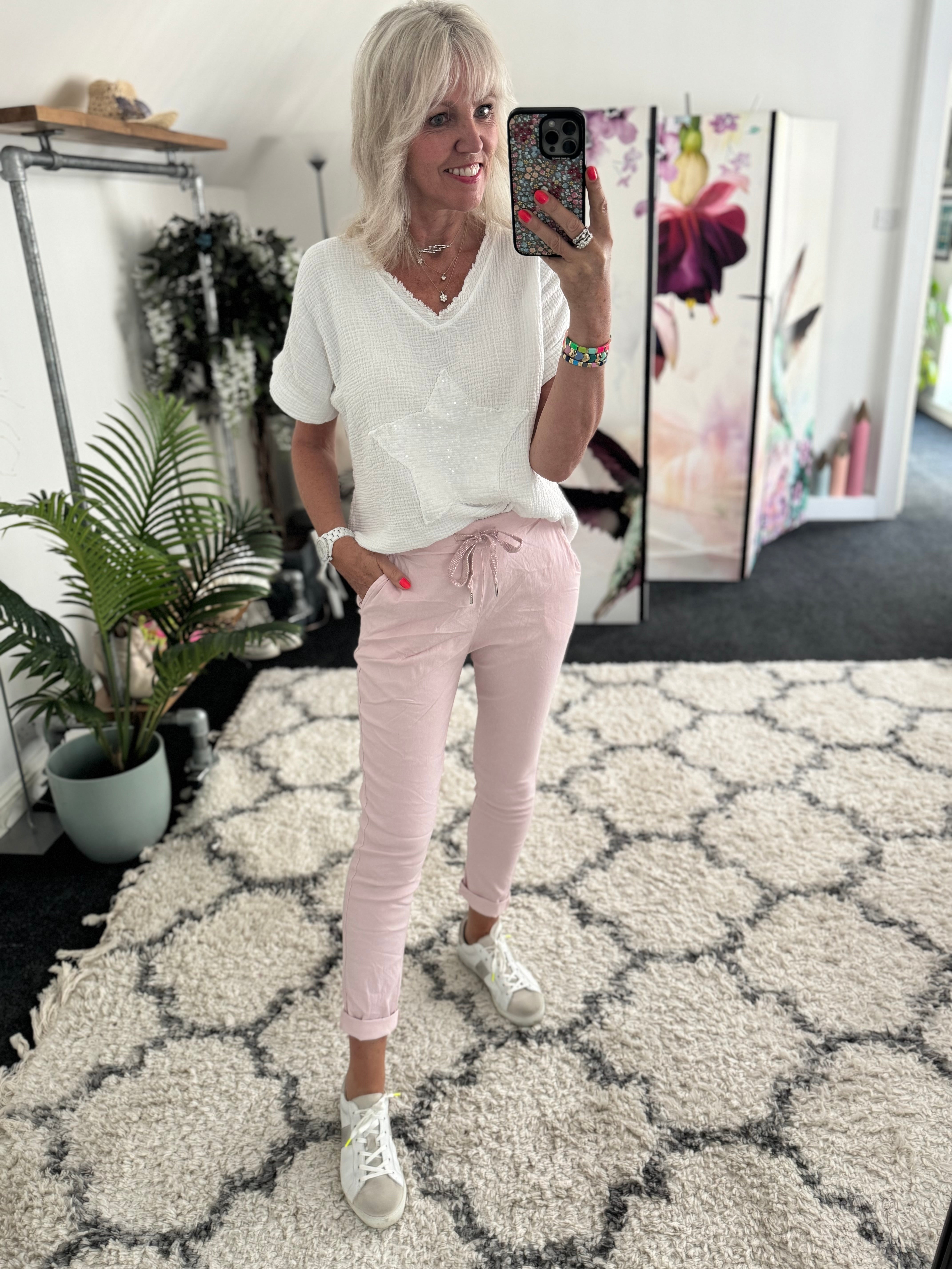 Super Stretch Joggers in Soft Pink