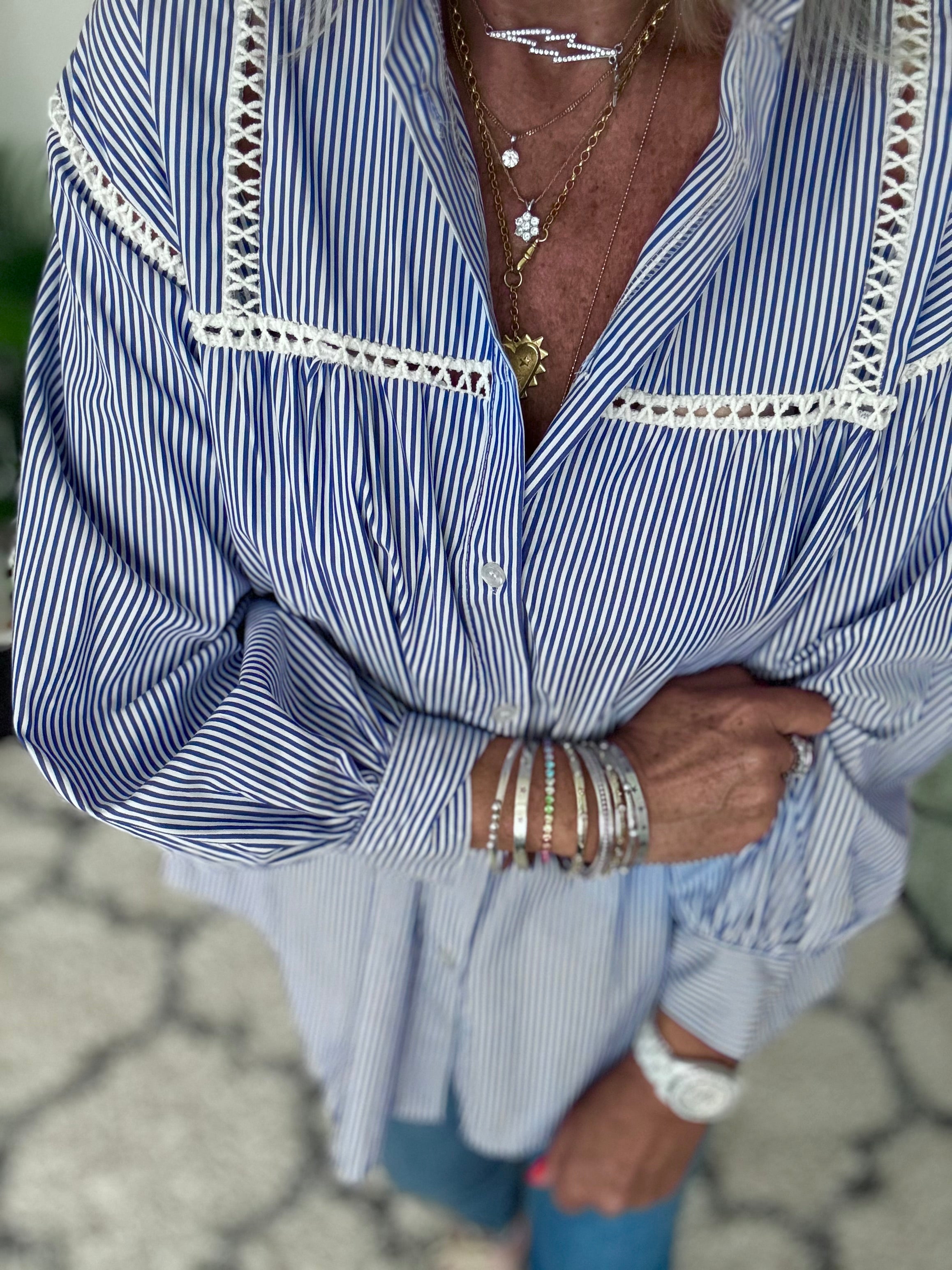 Crisp Blue & White Stripe Shirt
