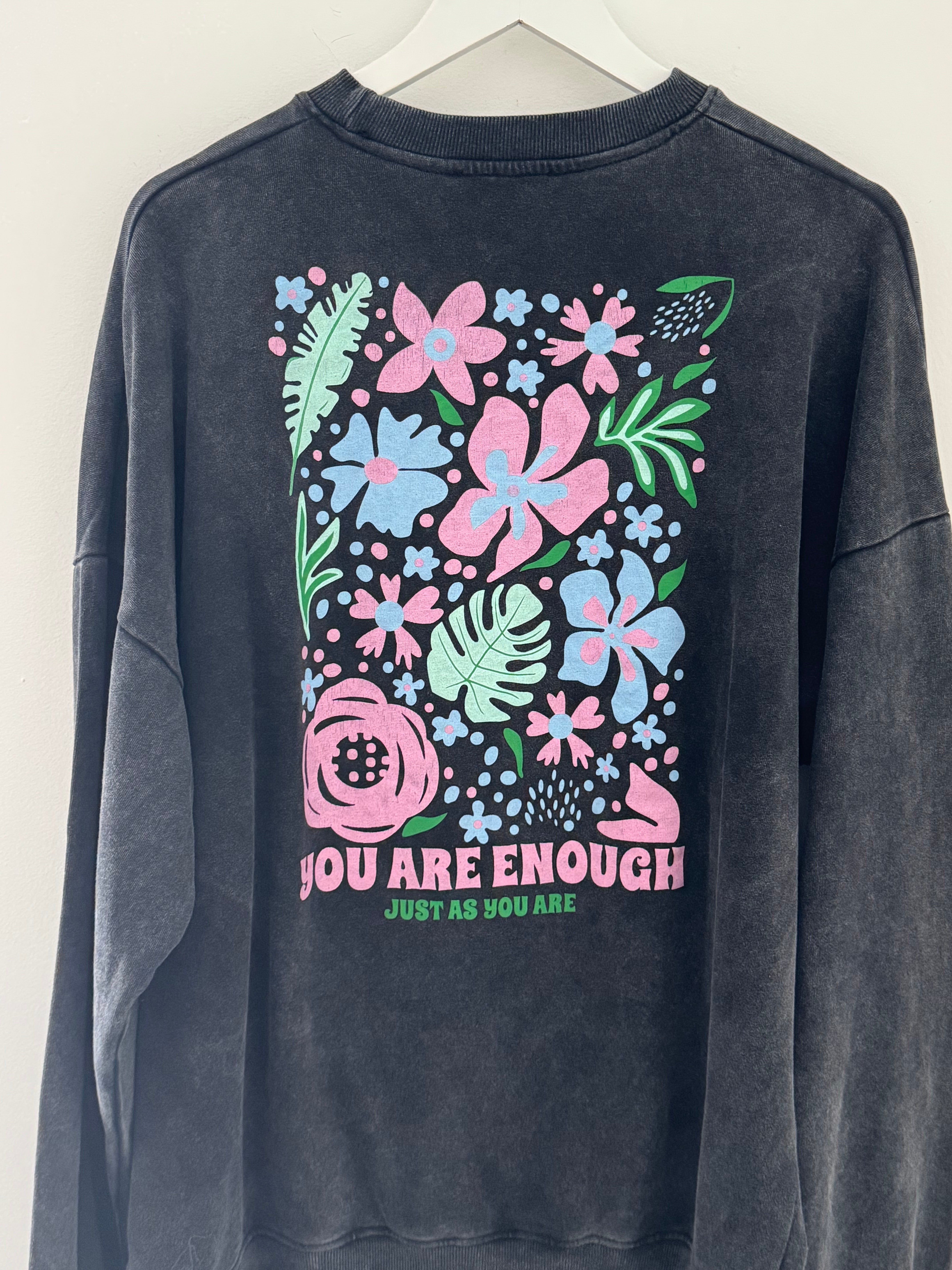 You are Enough Boyfriend Sweatshirt in Charcoal