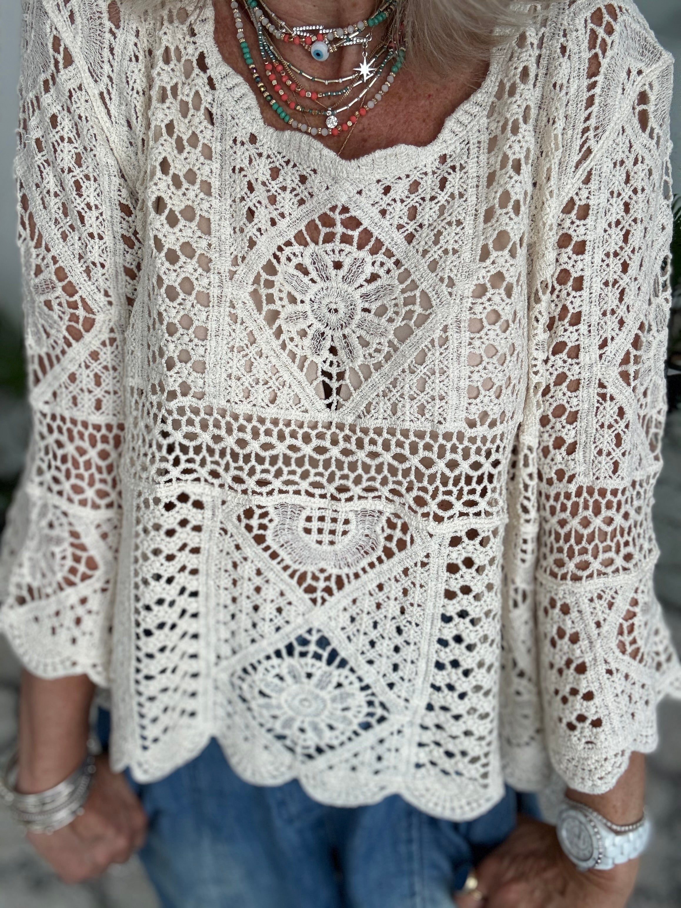 Crochet Knit in Ecru