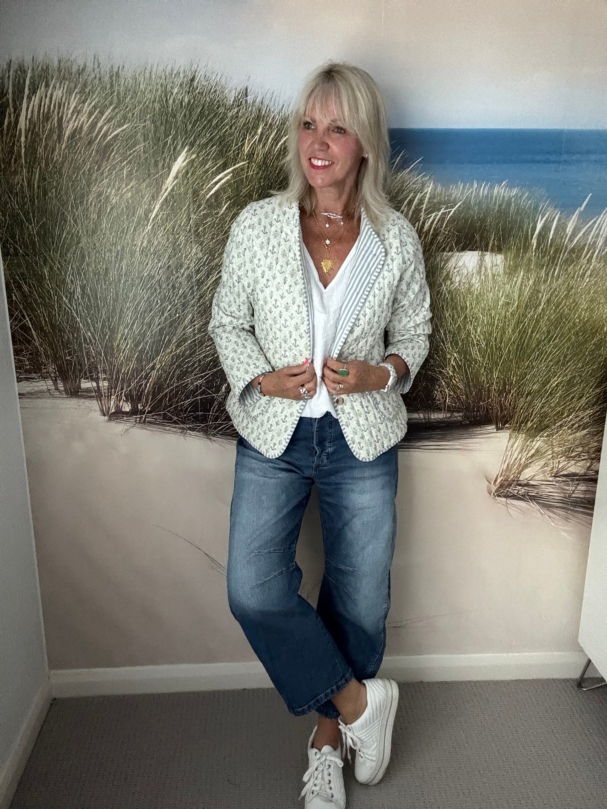 Luxe Quilted Jacket in Blue