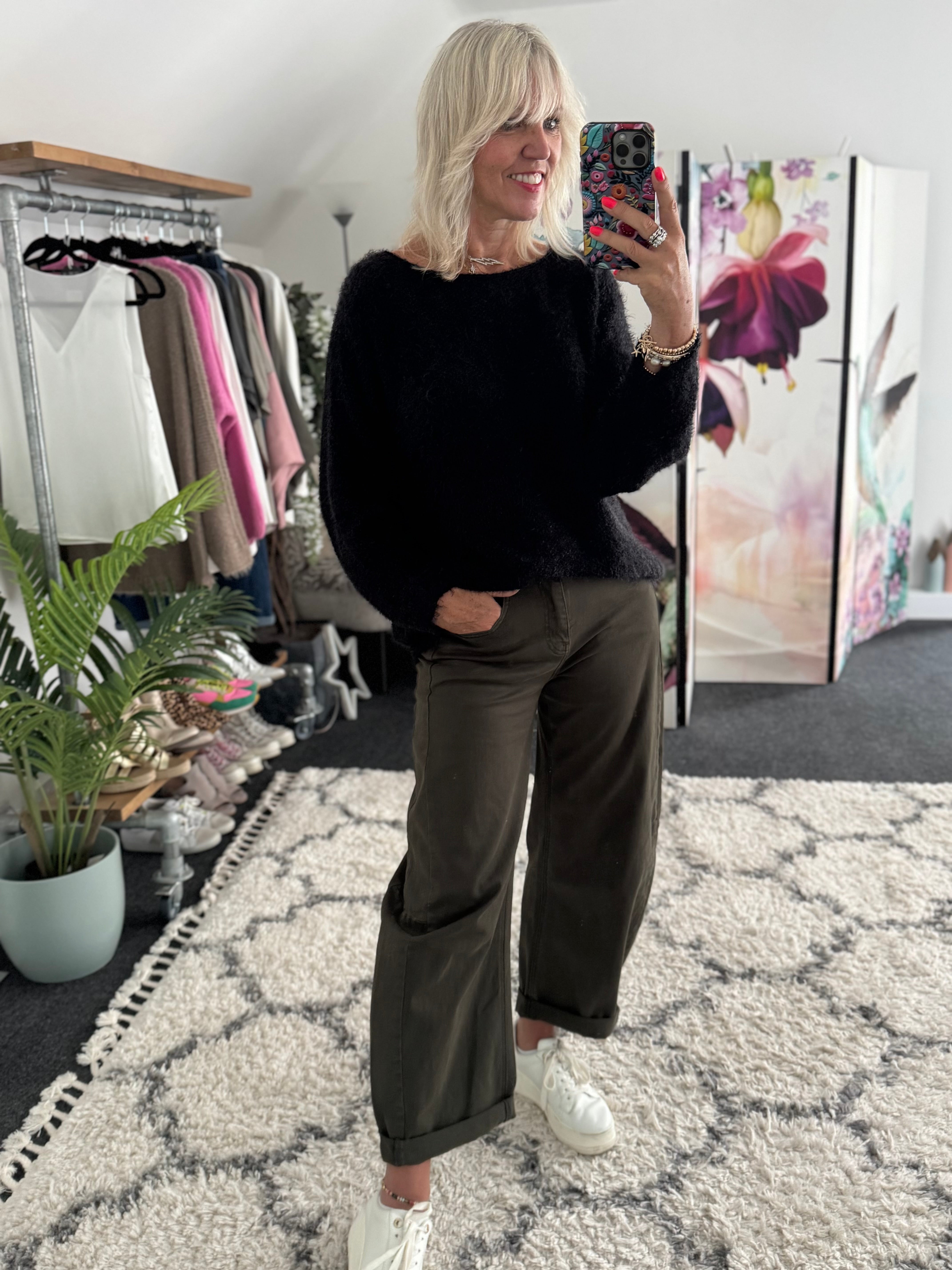 Luxe Fluffy Jumper in Black