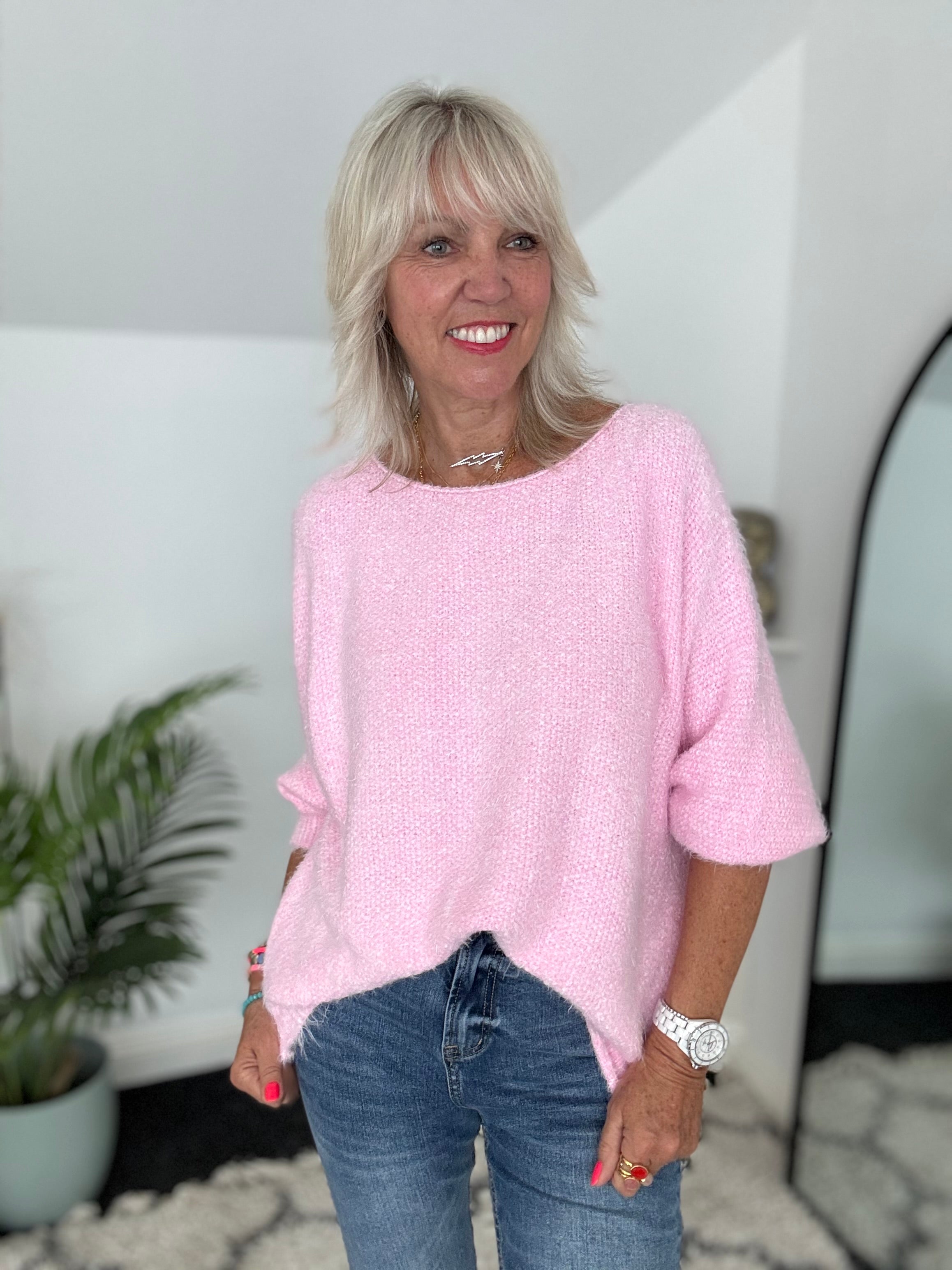 Luxe Fluffy Jumper in Baby Pink