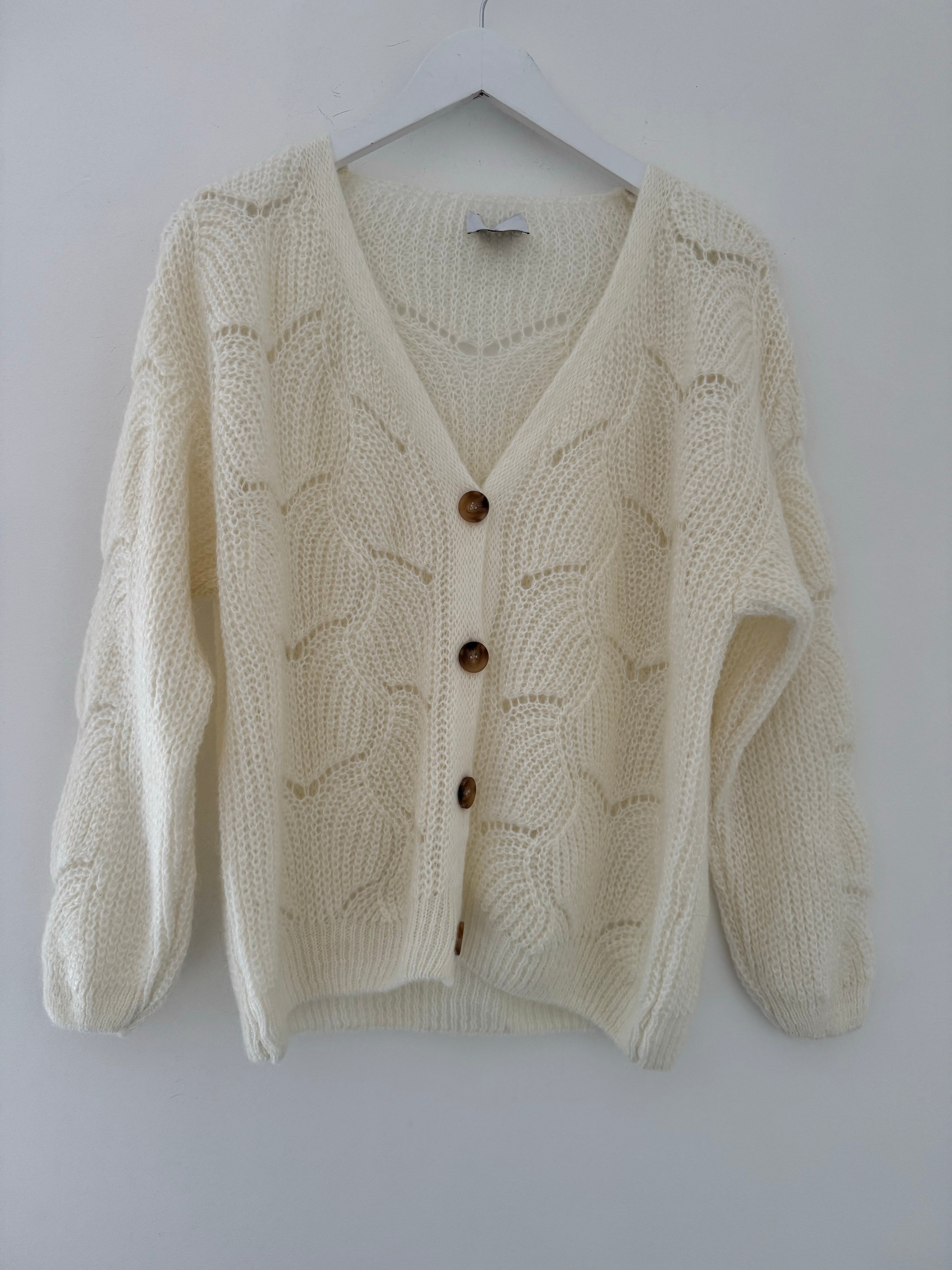 Lace Mohair Cardi in Ivory