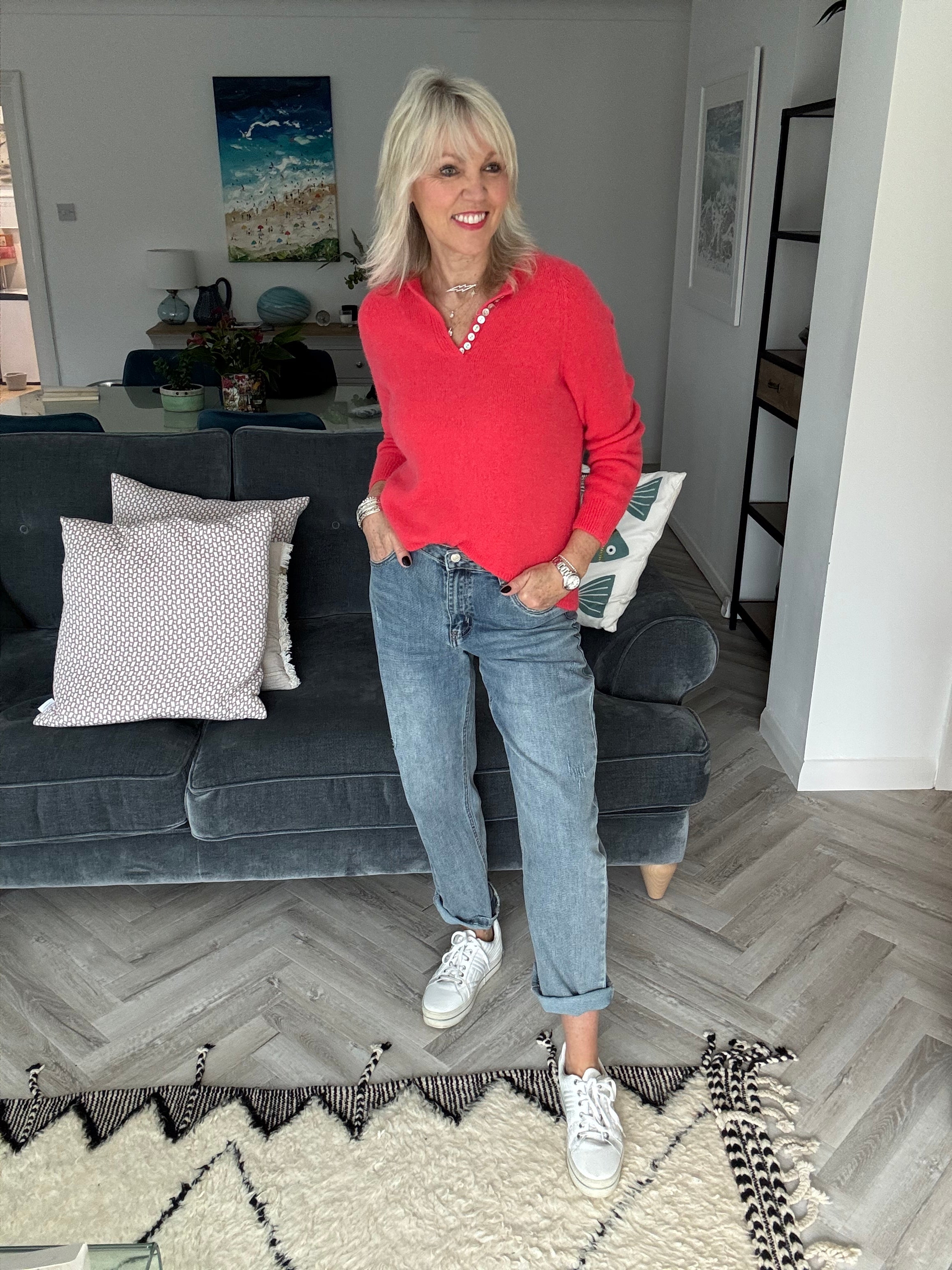 Slim Barrel Leg Stretch Jeans