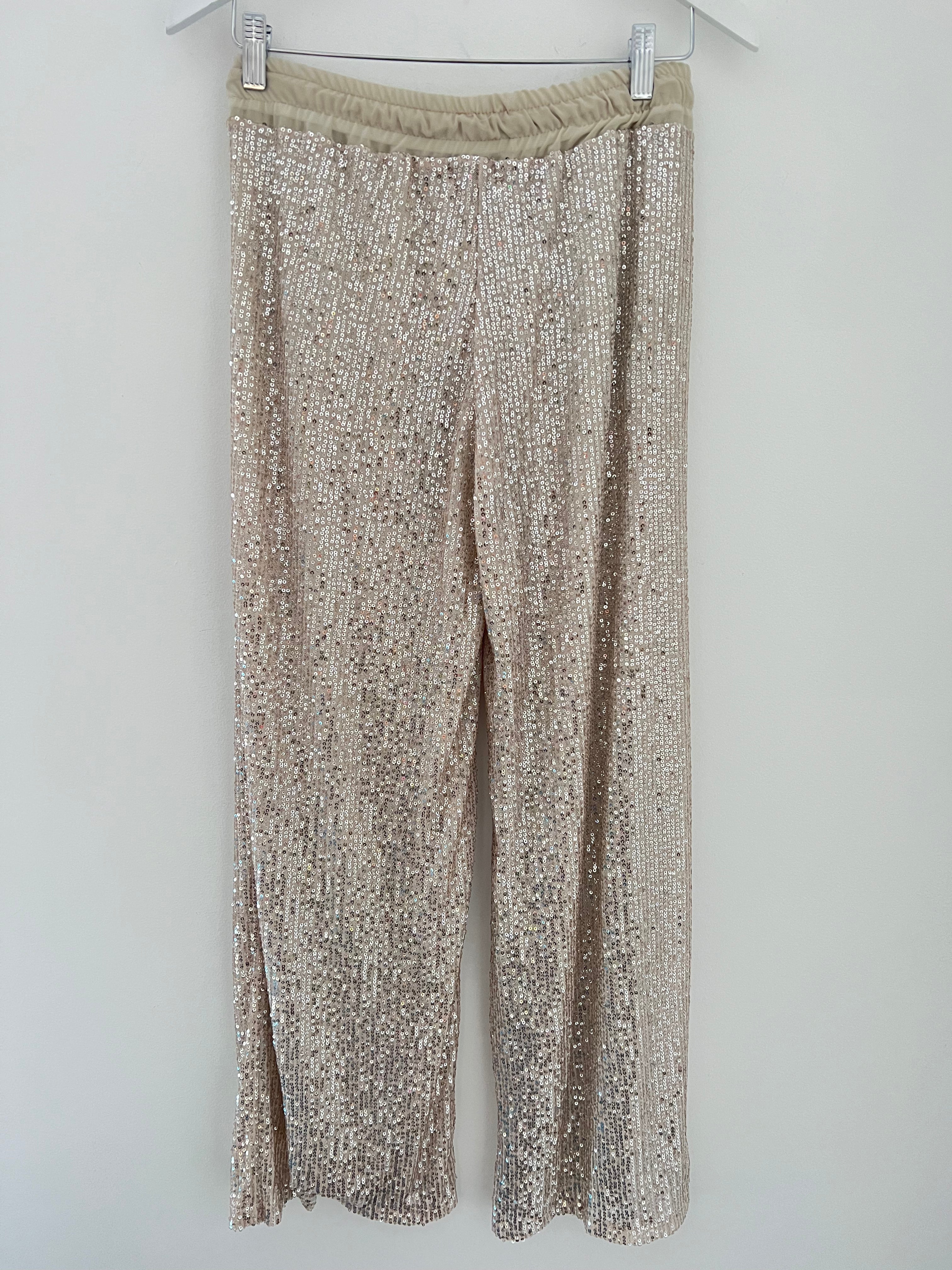 Champagne Sequin Trousers
