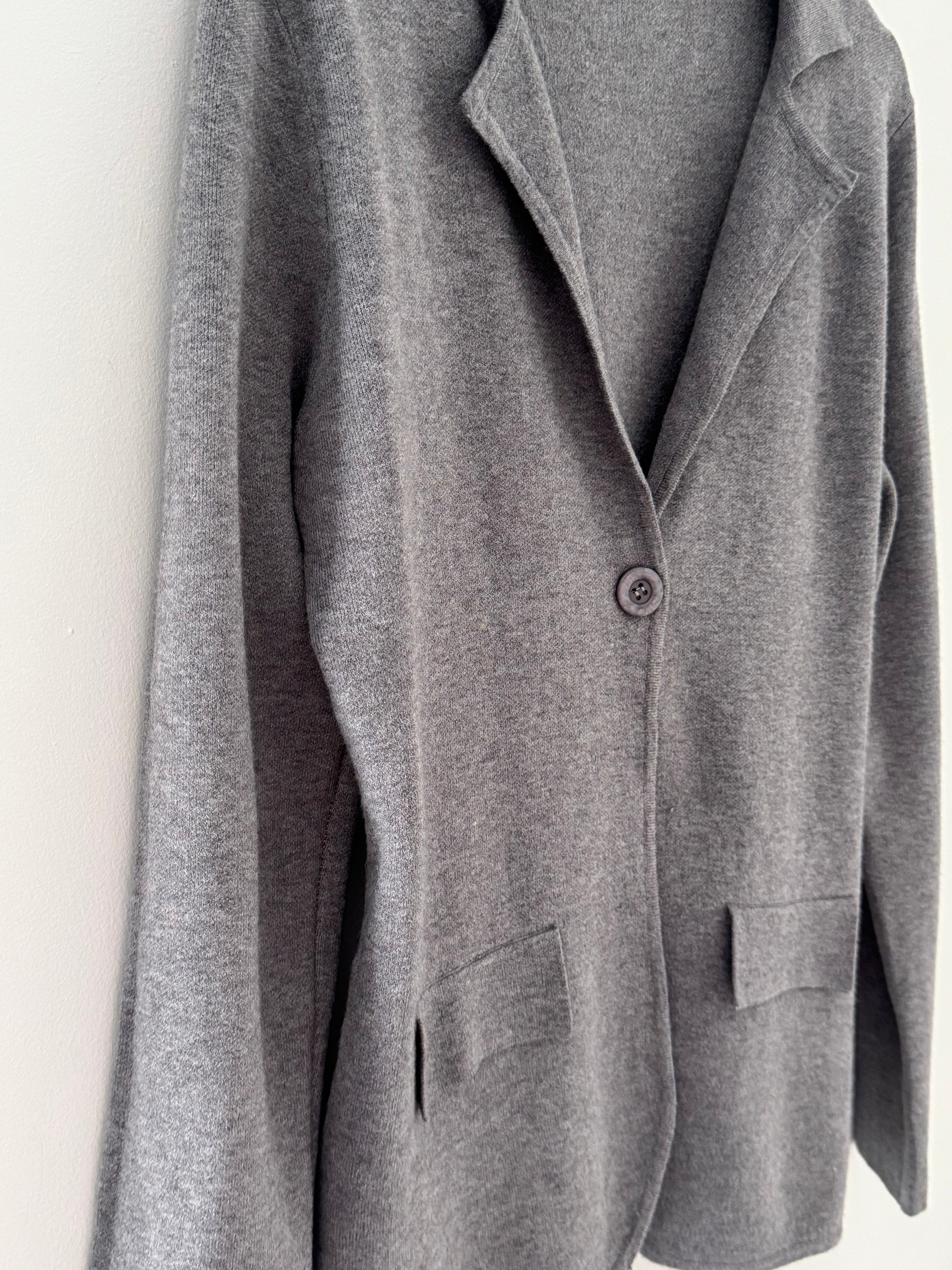 Knitted Blazer Jacket in Grey