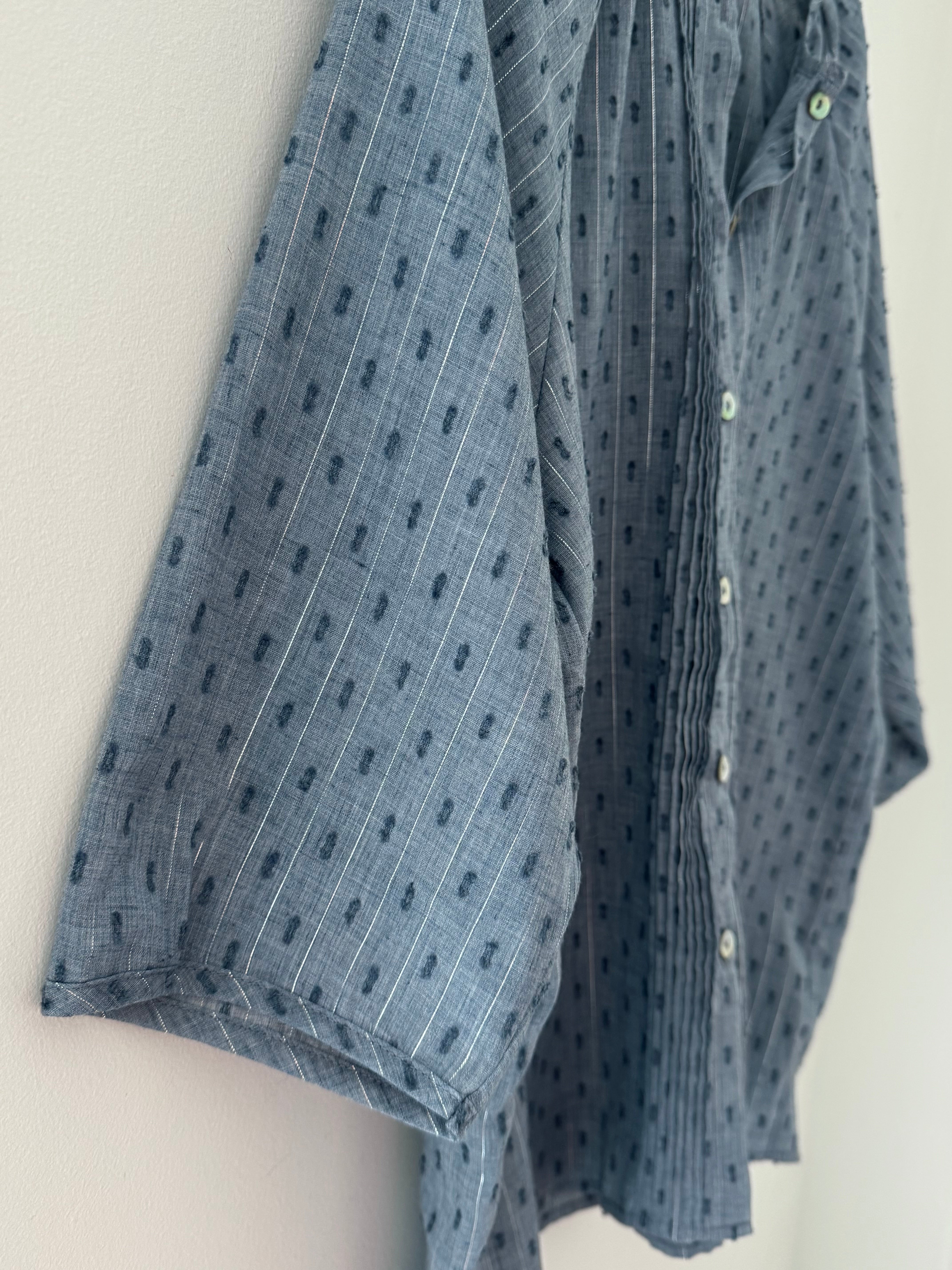 Pintuck Blouse in Blue