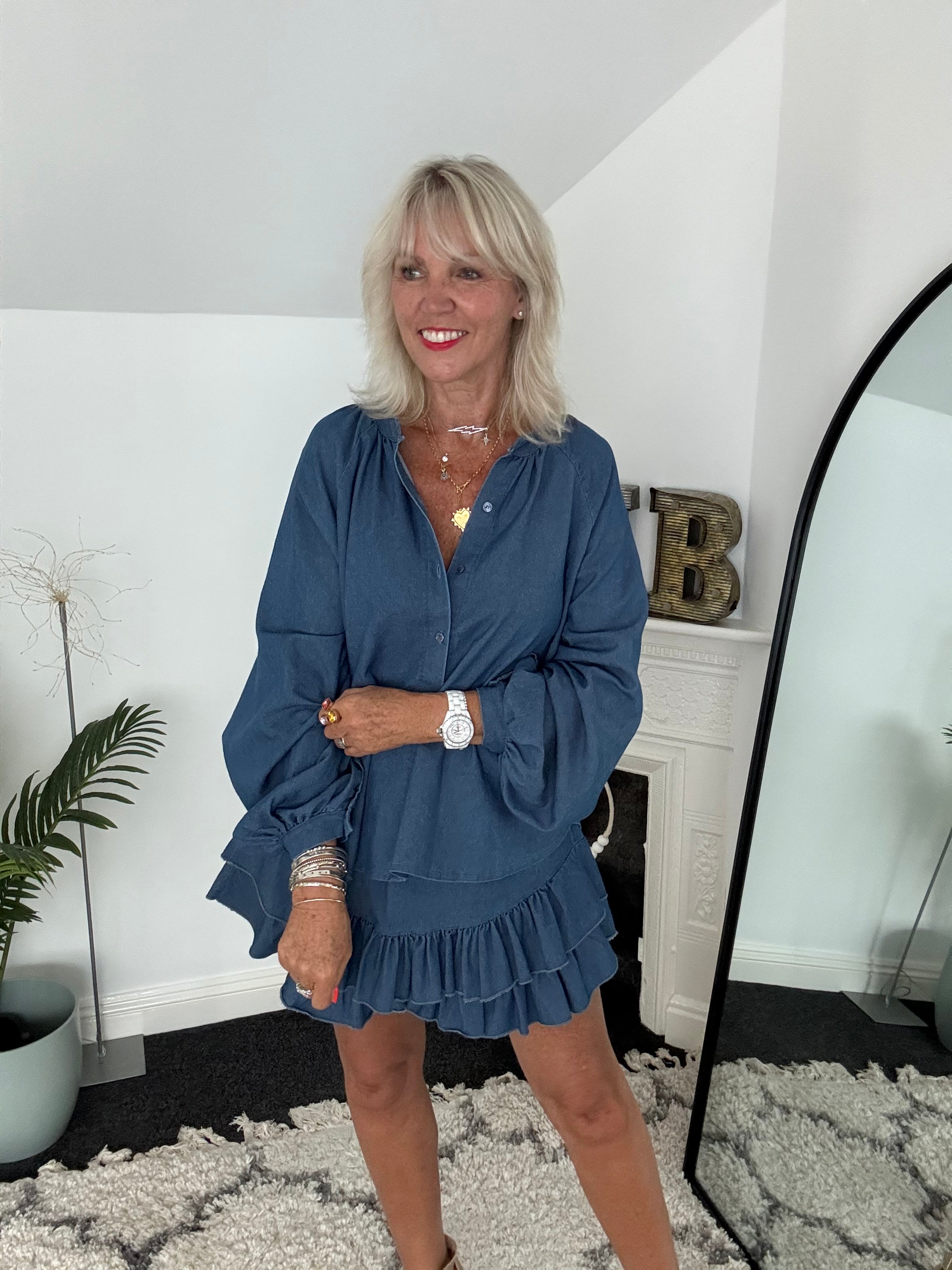 Relaxed Denim Shirt & Matching Rara
