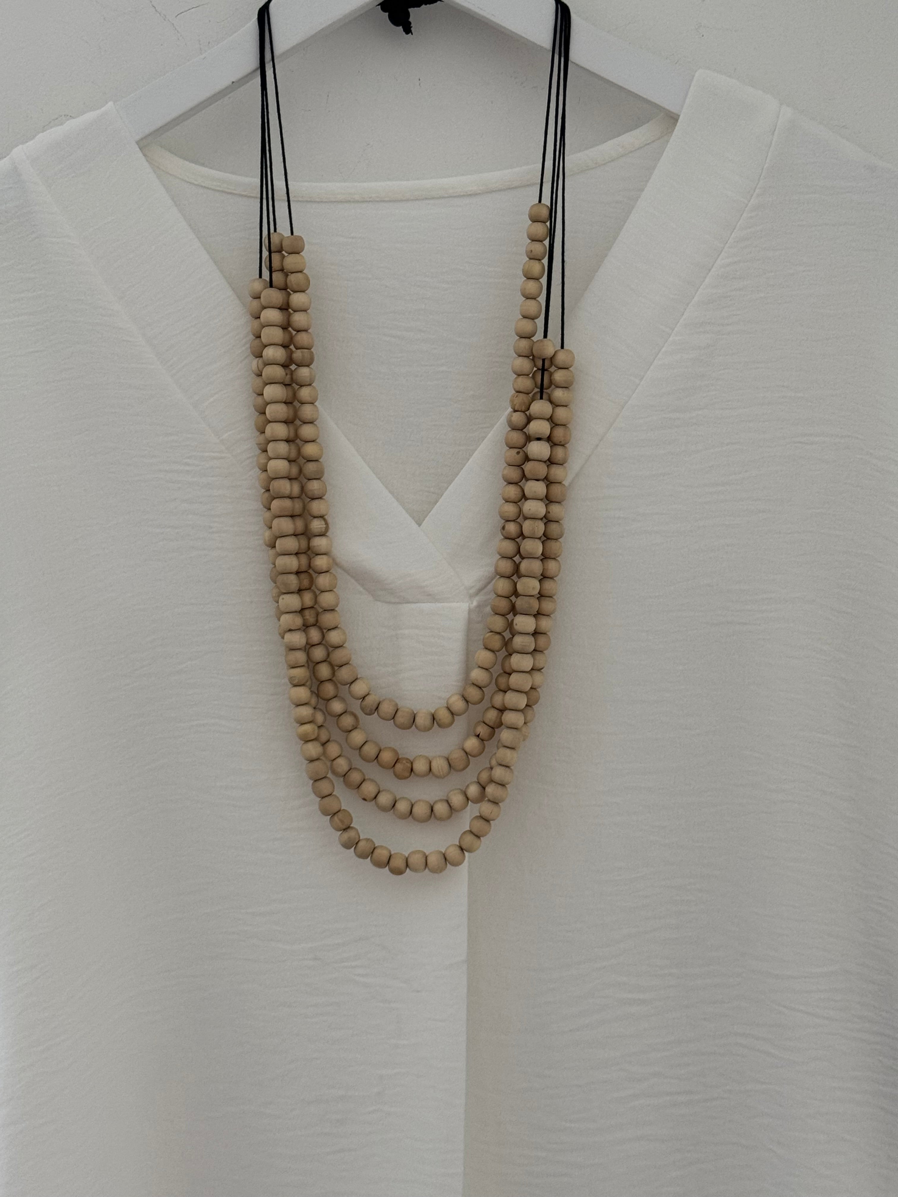 Layered Necklace in Natural Beads