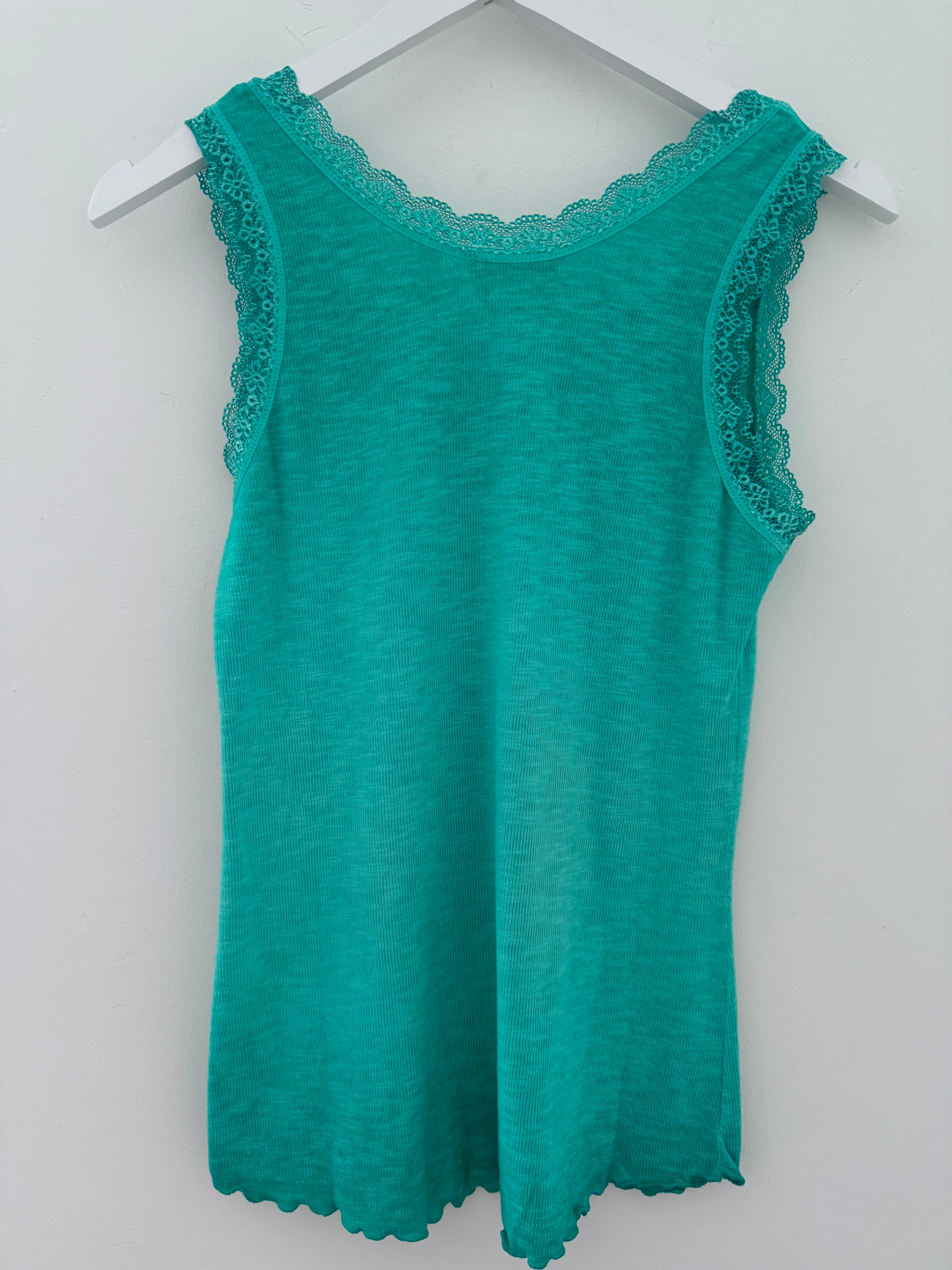 Luxe Ribbed Vest in Jade Green