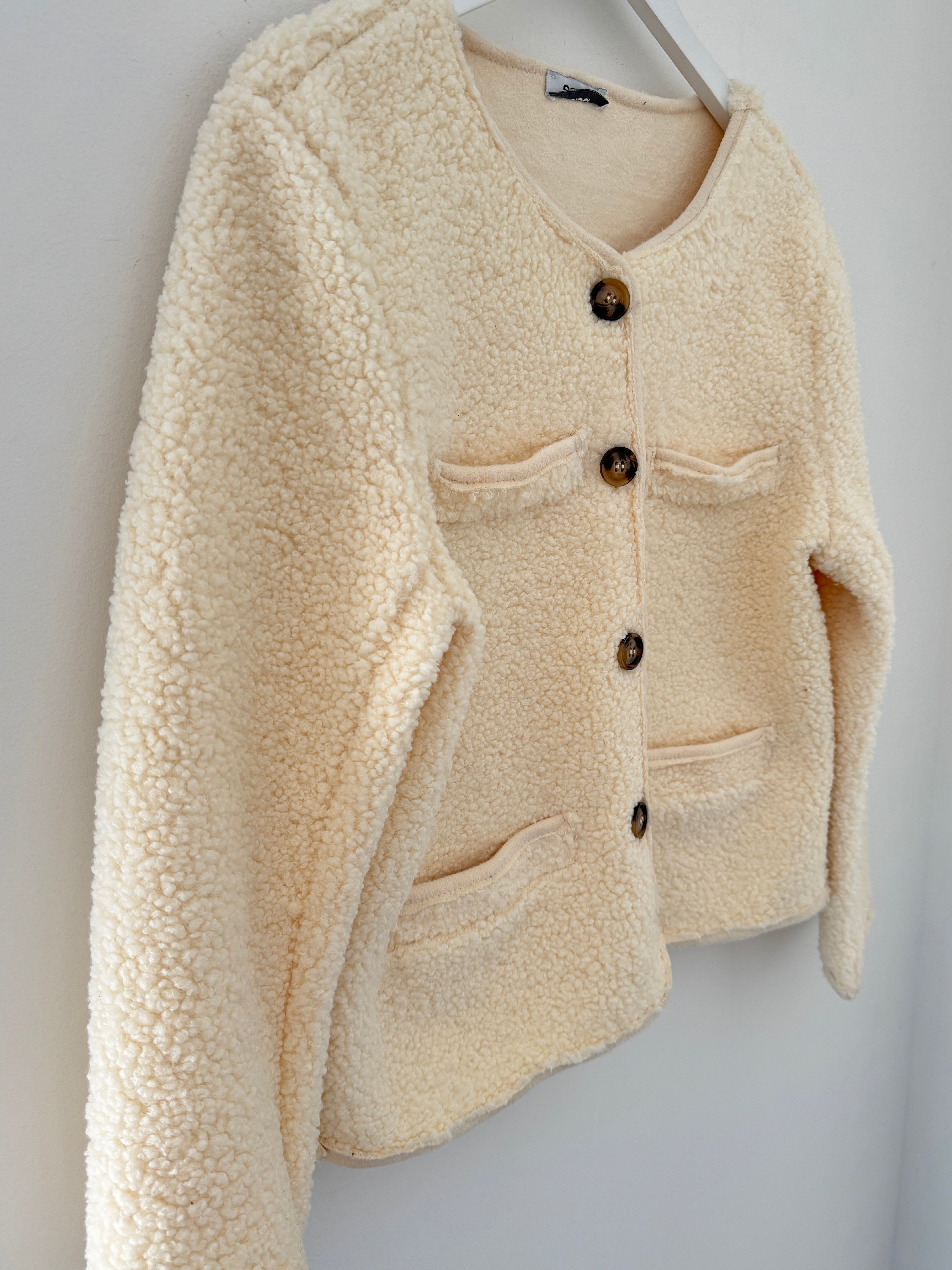 Soft Teddy Jacket in Vanilla